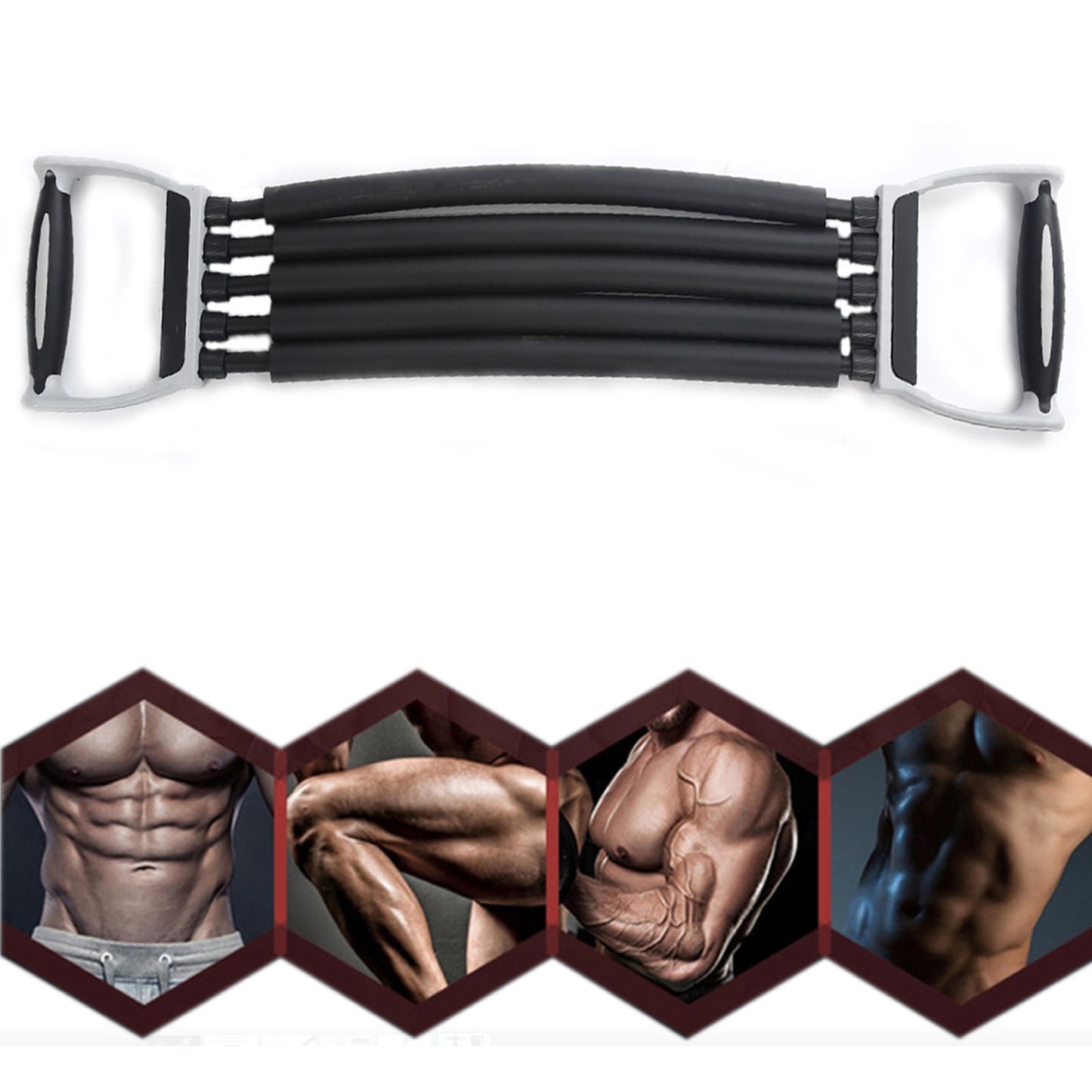 Double Tube Fitness Chest Expanders Adjustable Chest Exercise Equipment with Resistance Bands for Home Gym Strength Trainer-45KG