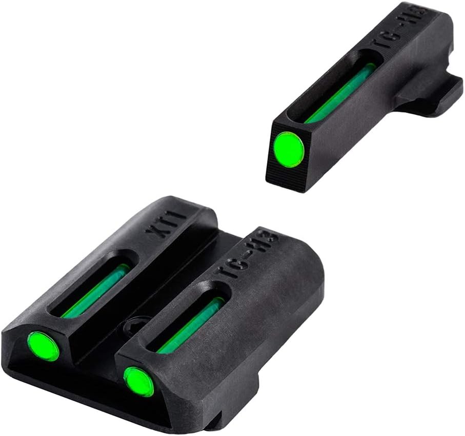 Tritium & Fiber-Optic Handgun Sight Snag-Resistant Glowing Front & Rear Night Sights, Compatible with Springfield Armory XD Series