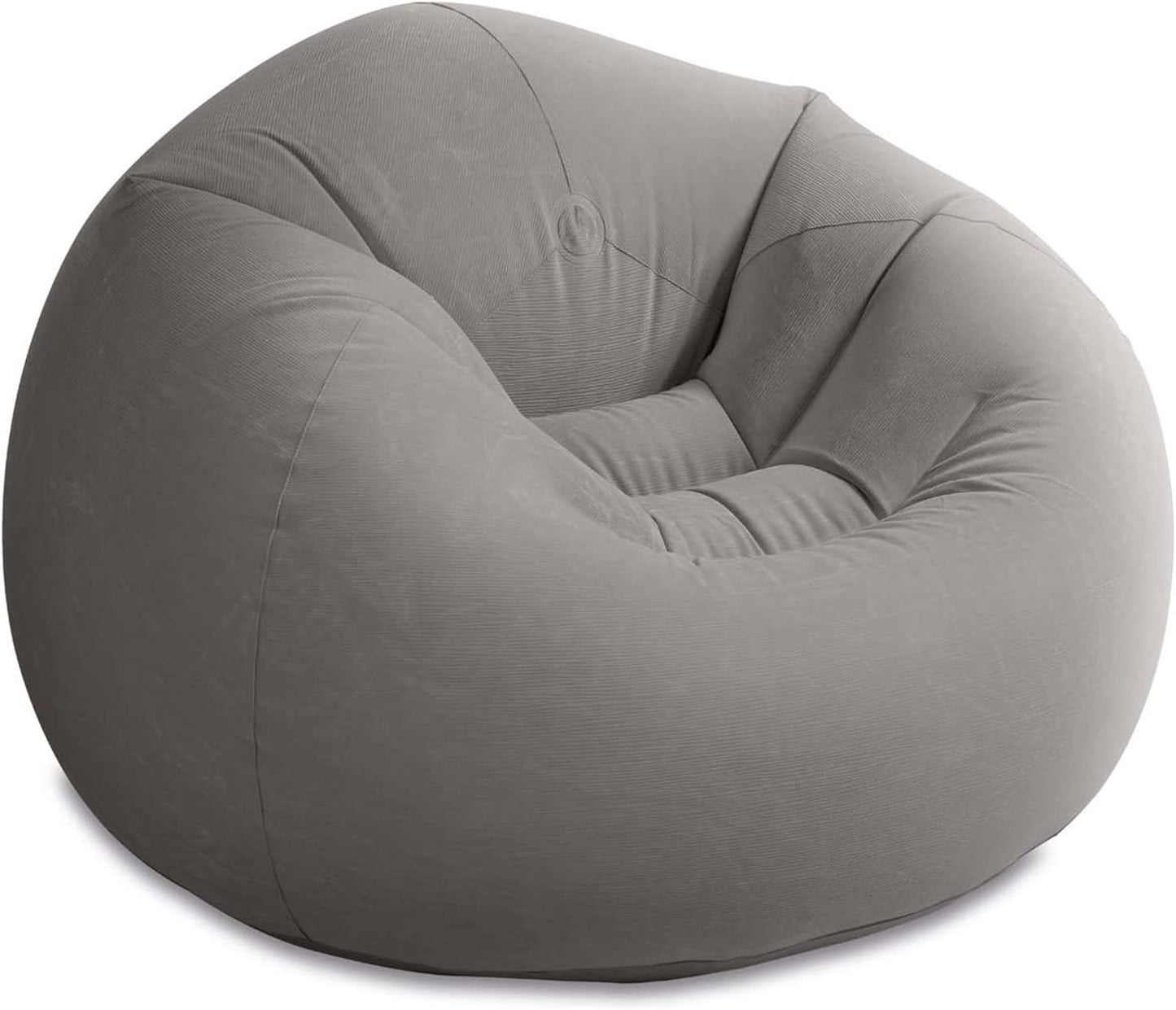 Beanless Bag Inflatable Lounge Chair: Corduroy Textured Flocking – Durable Vinyl – Folds Compactly – 220lb Weight Capacity – 45" x 45" x 28"