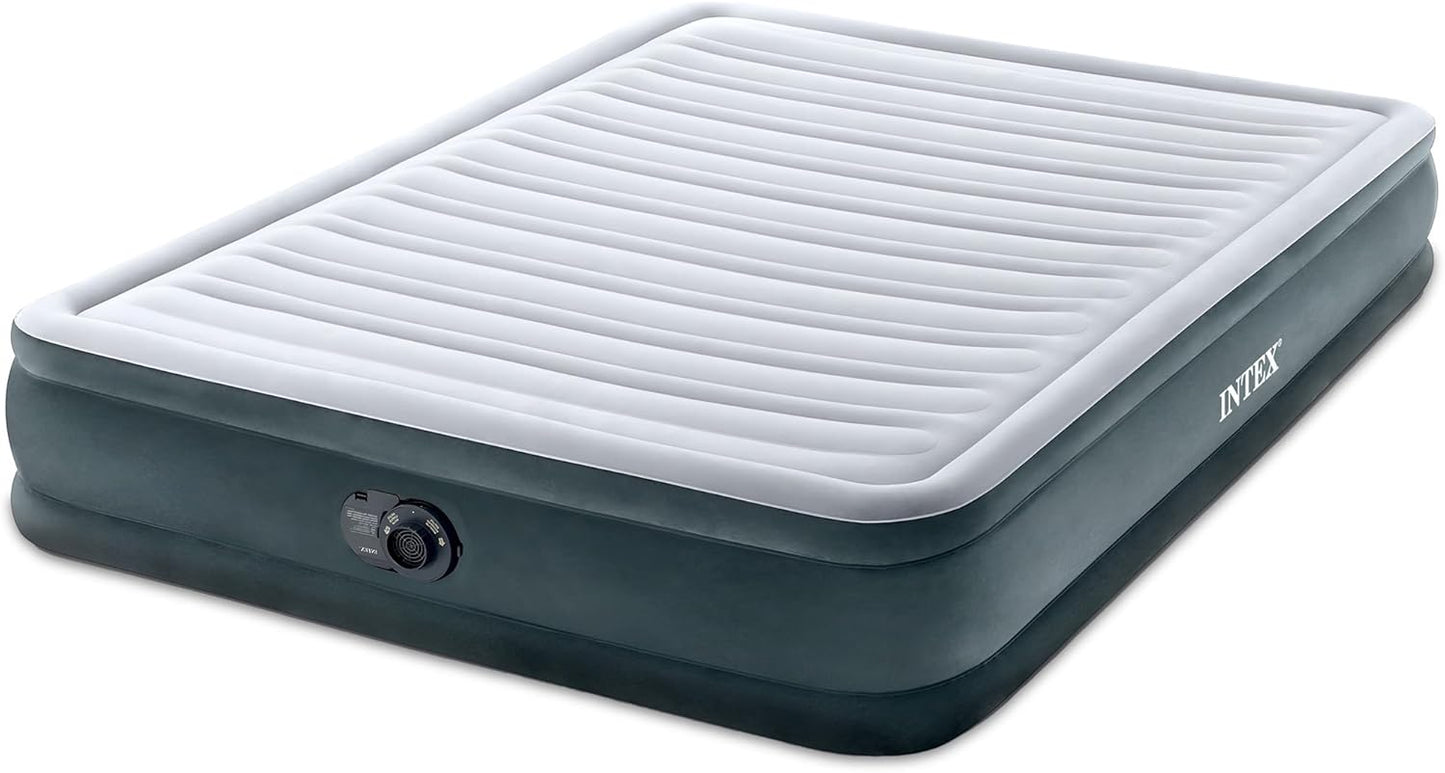 Intex Mid-Rise Air Mattress Bed with Built-in Pump, Dura-Beam Deluxe Comfort Plush, Full - Portable Luxury Travel Airbed for Adults, Camping, Guests