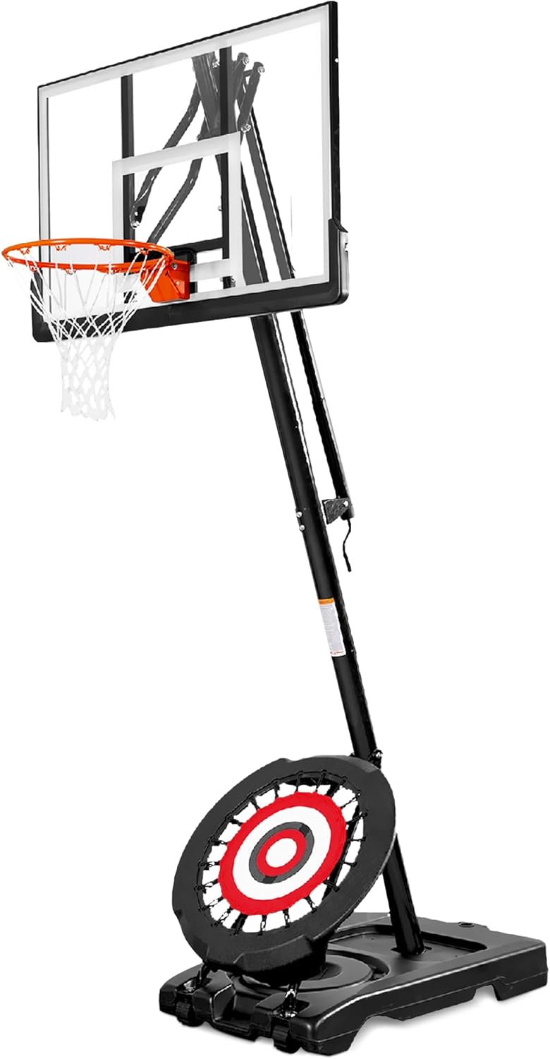 Portable Basketball Hoop with 7.5-10 Ft. Adjustable Height & Rebounder