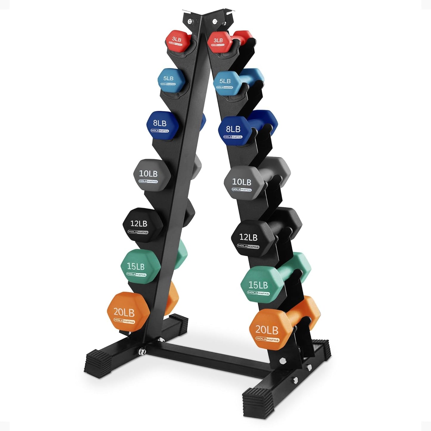 2, 3, 5, 8, and 10 Pound Neoprene Dumbbell Free Hand Weight Set with Rack, Ideal for Home Exercises to Gain Tone and Definition, Pastel