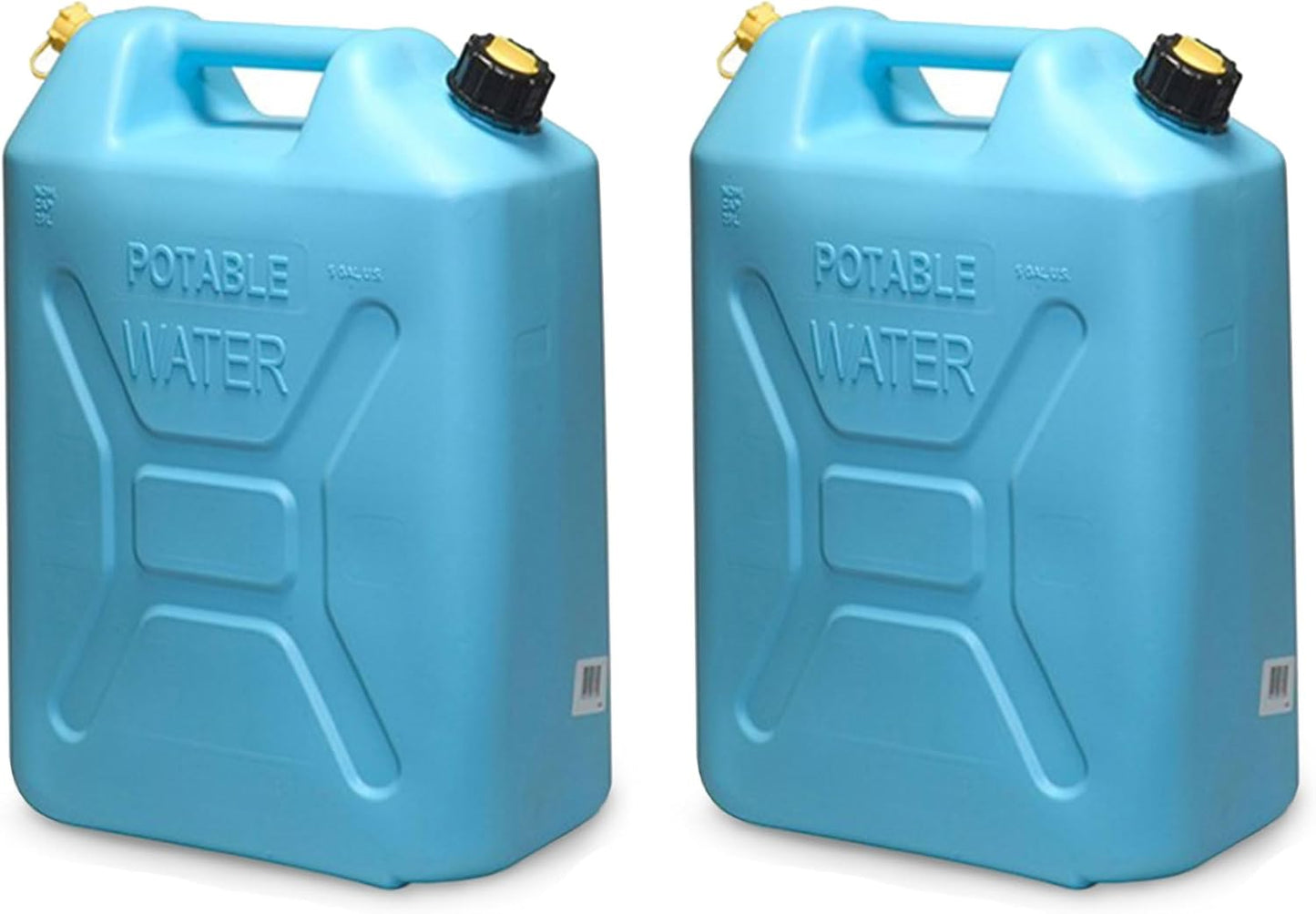 Portable Plastic Military Style Food Grade 5 Gal Water Jug Container with Reversible Spout for Camping & Emergency Storage, Blue