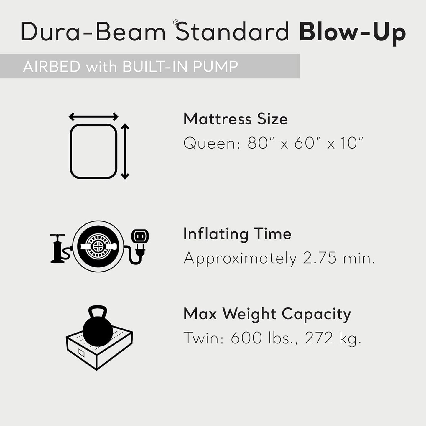 Standard Pillow Rest Air Mattress: Fiber-Tech