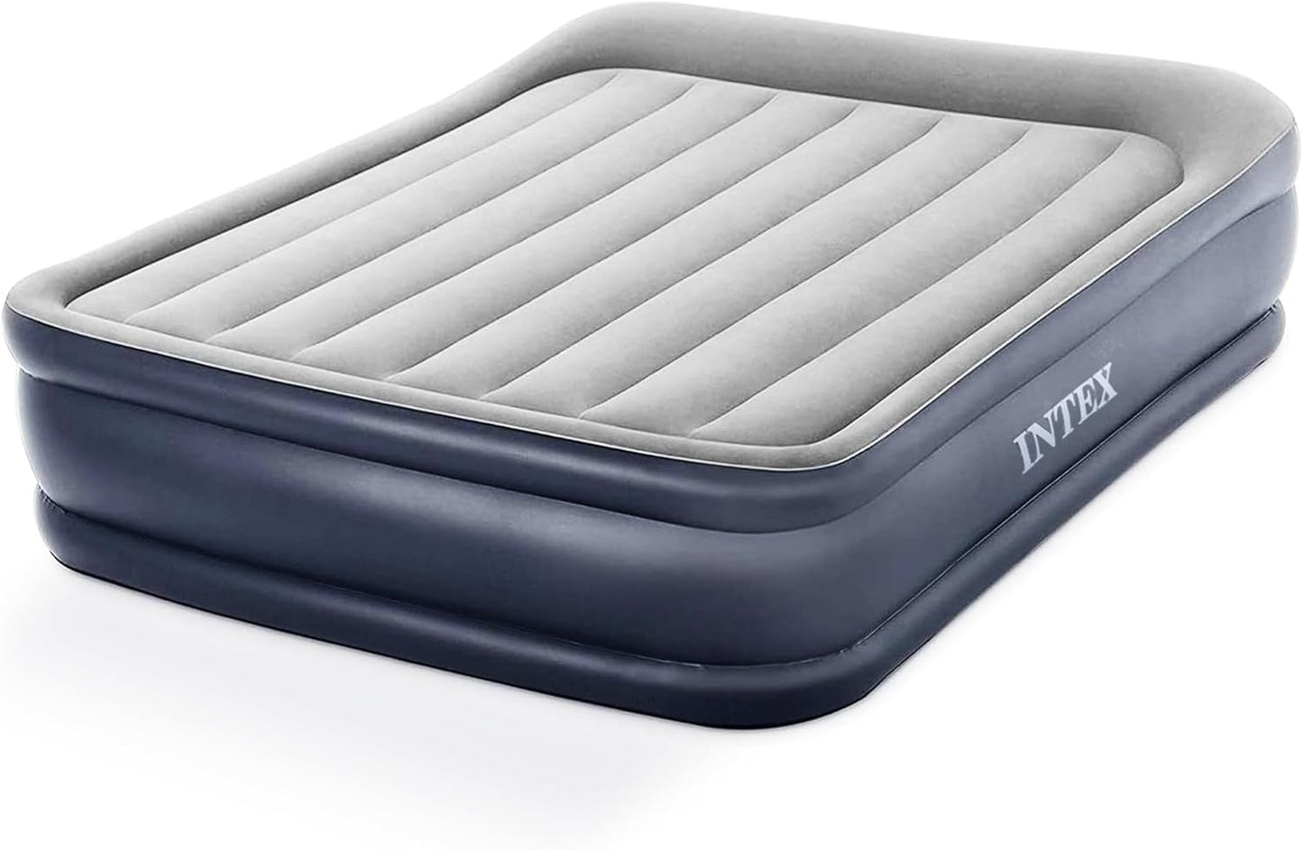 Intex 64131ED Dura-Beam Plus Deluxe Pillow: Fiber-Tech – Twin Size – Built-in Electric Pump – 16.5in Bed Height – 300lb Weight Capacity