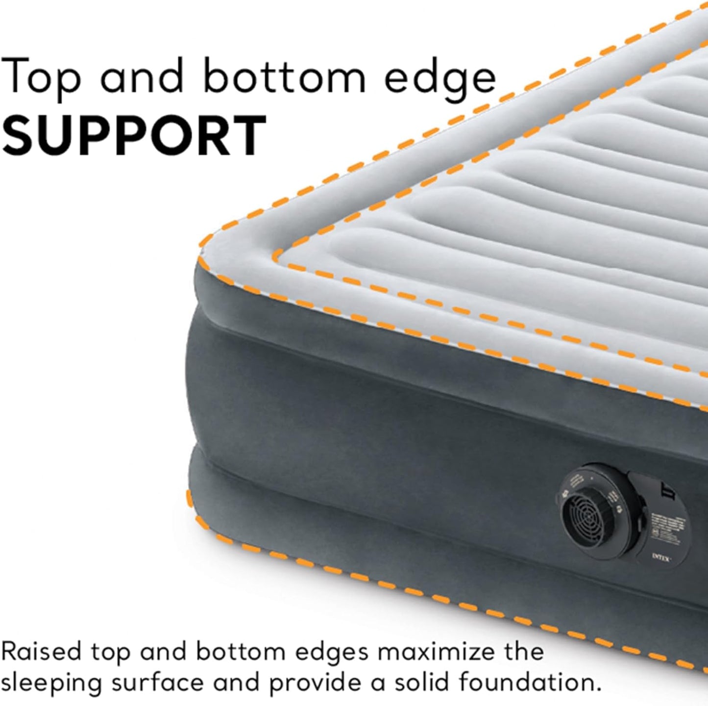 Intex Mid-Rise Air Mattress Bed with Built-in Pump, Dura-Beam Deluxe Comfort Plush, Full - Portable Luxury Travel Airbed for Adults, Camping, Guests