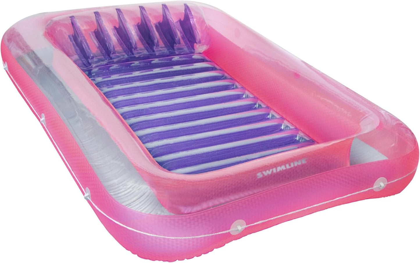 Suntan Tub, Classic Inflatable Tanning Lounge Float with Adjustable Pillow, 71" Long - Outdoor Floating Lounger for Lake, River, Beach & Swimming Pool, Includes Rope Surround & Repair Patch