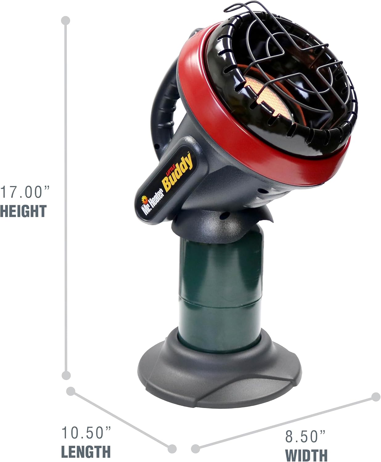 Mr. Heater F215100 MH4B Little Buddy 3800-BTU, Indoor Safe Propane Heater With ODS & Tip-Over Protection, Heating Area Up to 95 Sq. Ft - Lightweight, Medium - Black/Red