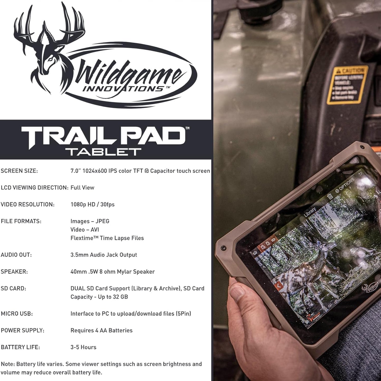 VU70 Dual SD Card Viewer for Hunting & Wildlife Observation Durable Weather-Resistant Memory Card Reader with 7" Touch Screen