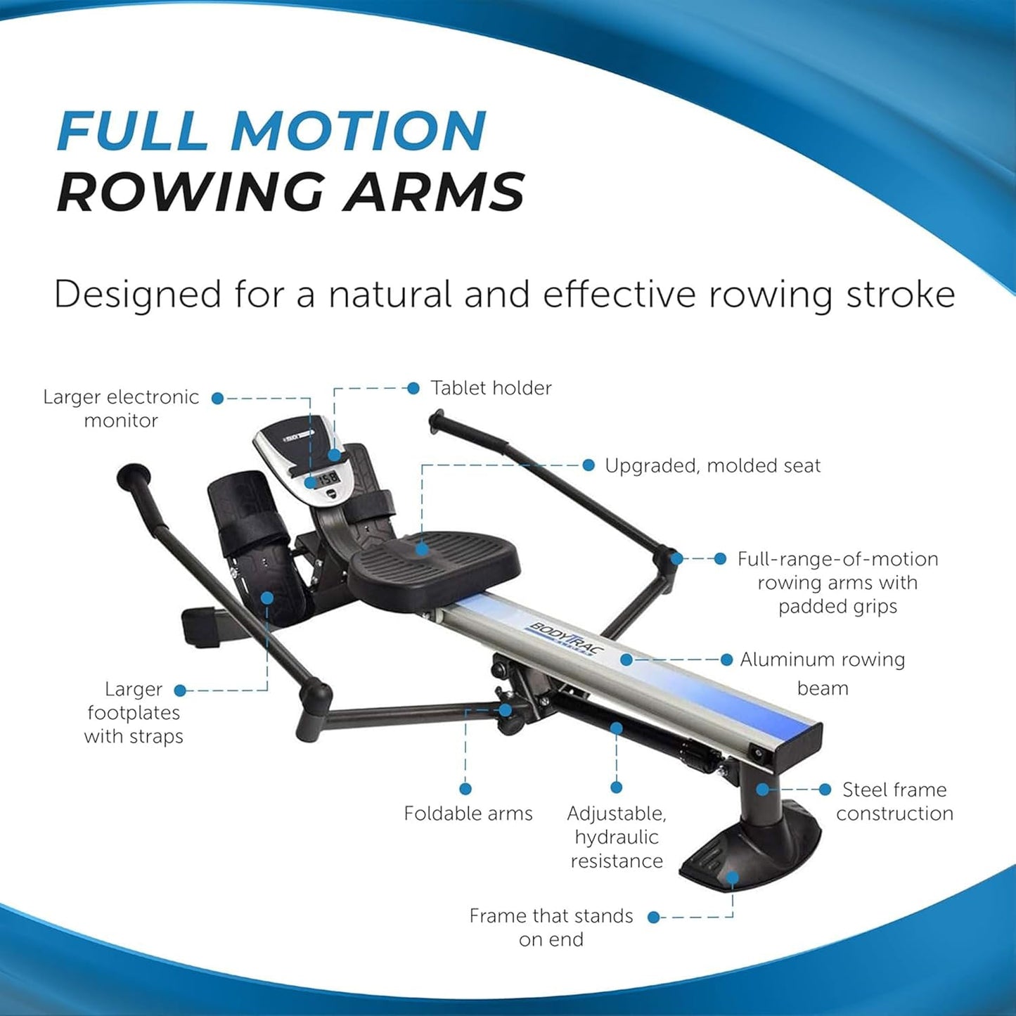 BodyTrac Glider Exercise Rowing Machine