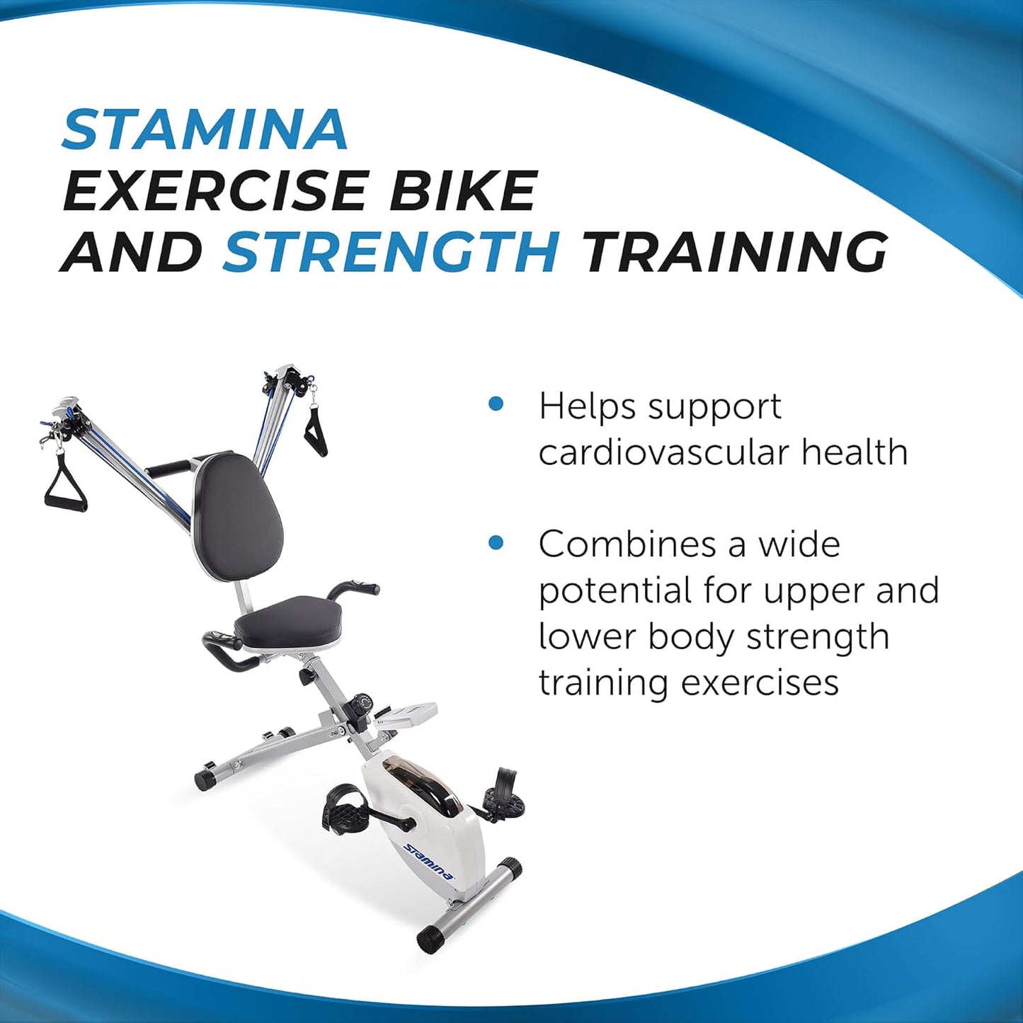 Foldable Exercise Bike and Strength System With Smart Workout App and 250 Pound Weight Capacity for Home Workout, Gray