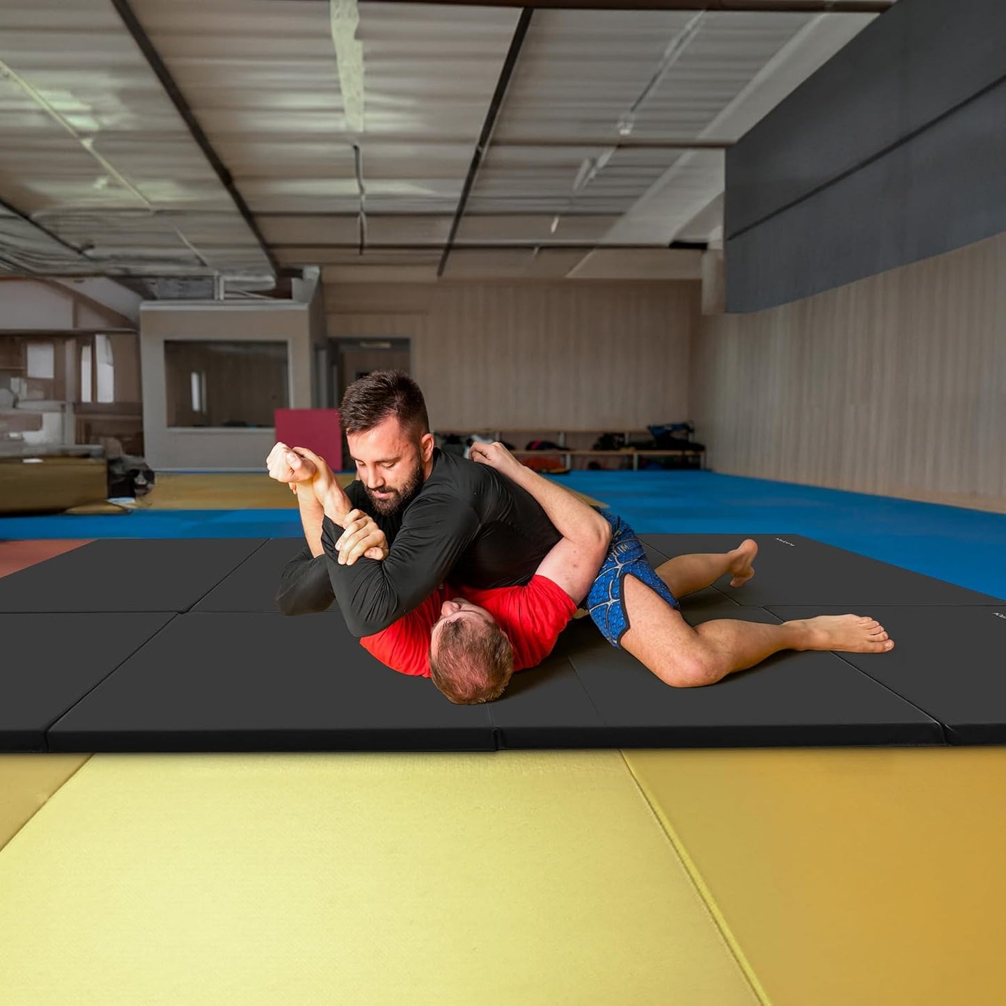 Folding Gymnastics Mat, Thick Home Gym Floor Tumbling Equipment, Pink - Portable Exercise and Workout Pad for Pilates, Aerobics, and Martial Arts Fitness Training