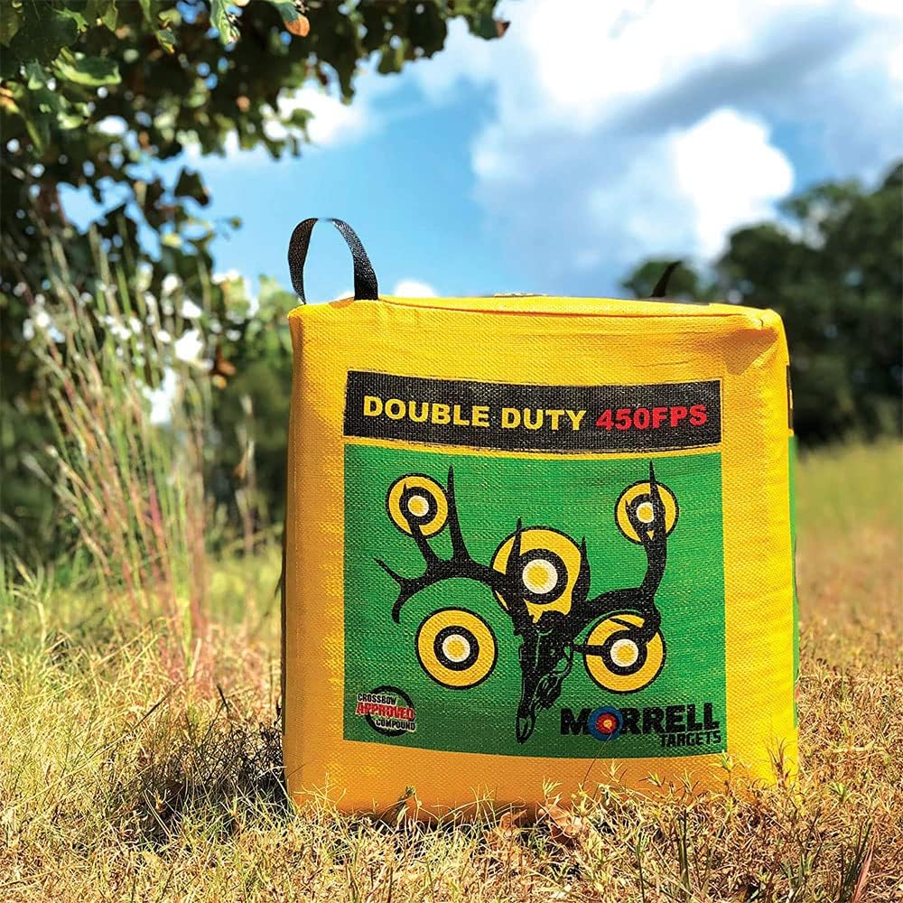 Targets 4-Sided Archery Target, Field Point Shooting Bag, Double Duty