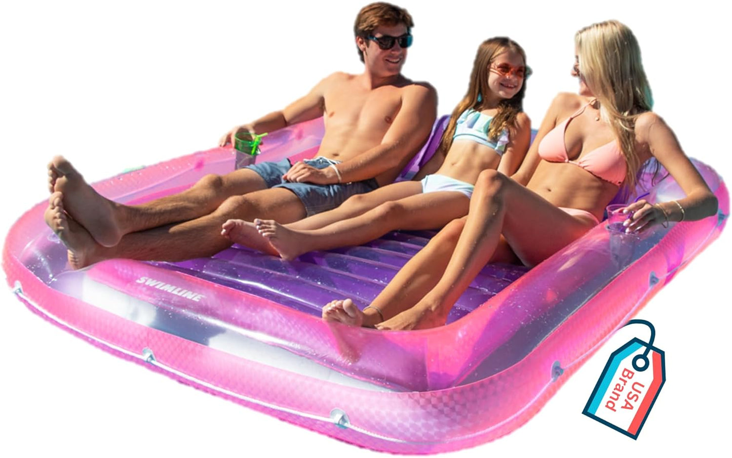 Suntan Tub, Classic Inflatable Tanning Lounge Float with Adjustable Pillow, 71" Long - Outdoor Floating Lounger for Lake, River, Beach & Swimming Pool, Includes Rope Surround & Repair Patch