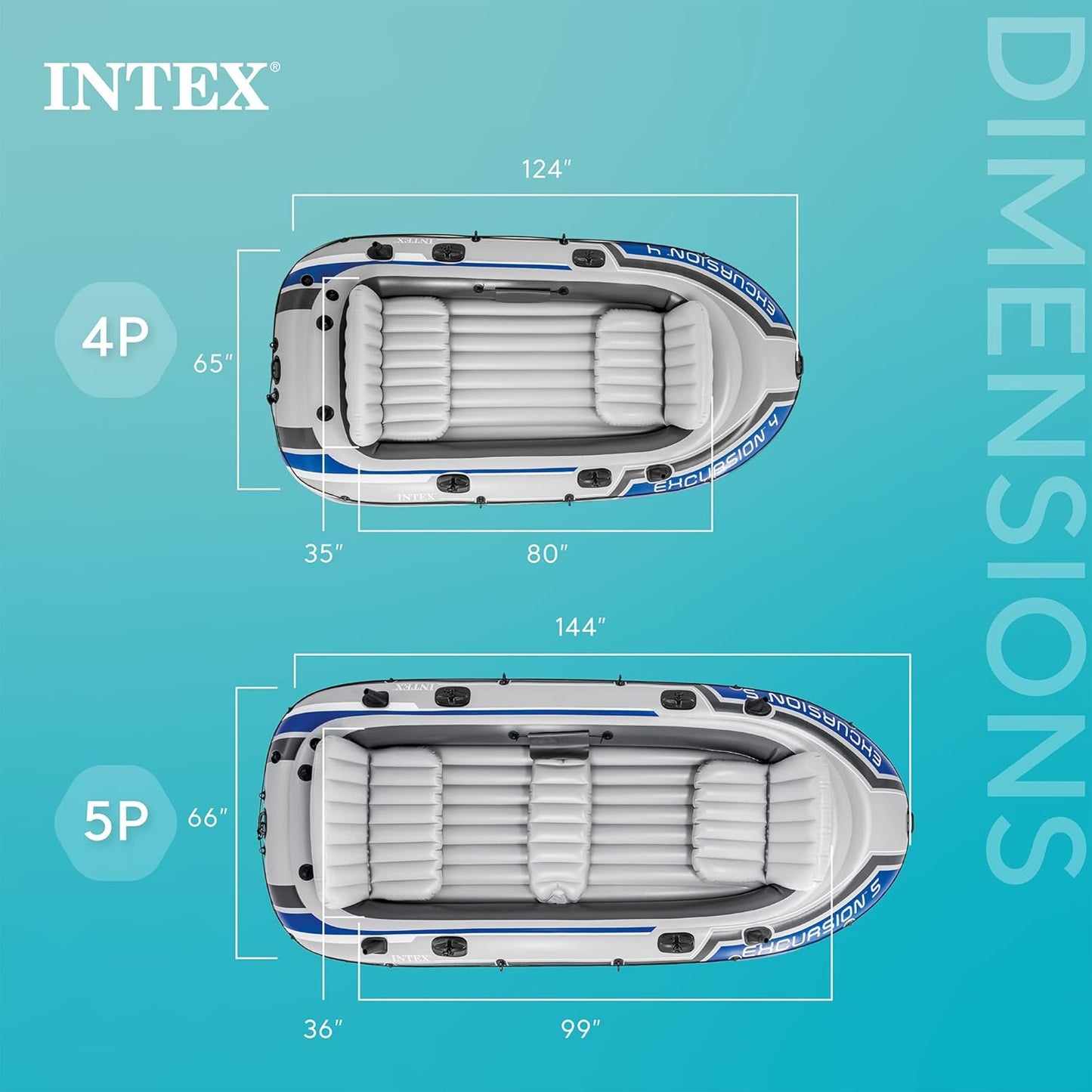 Inflatable Boat Set: Includes Deluxe 54in Boat Oars and High-Output Pump – Adjustable Seats with Backrest – Fishing Rod Holders – 4-Person – 1100lb Weight Capacity