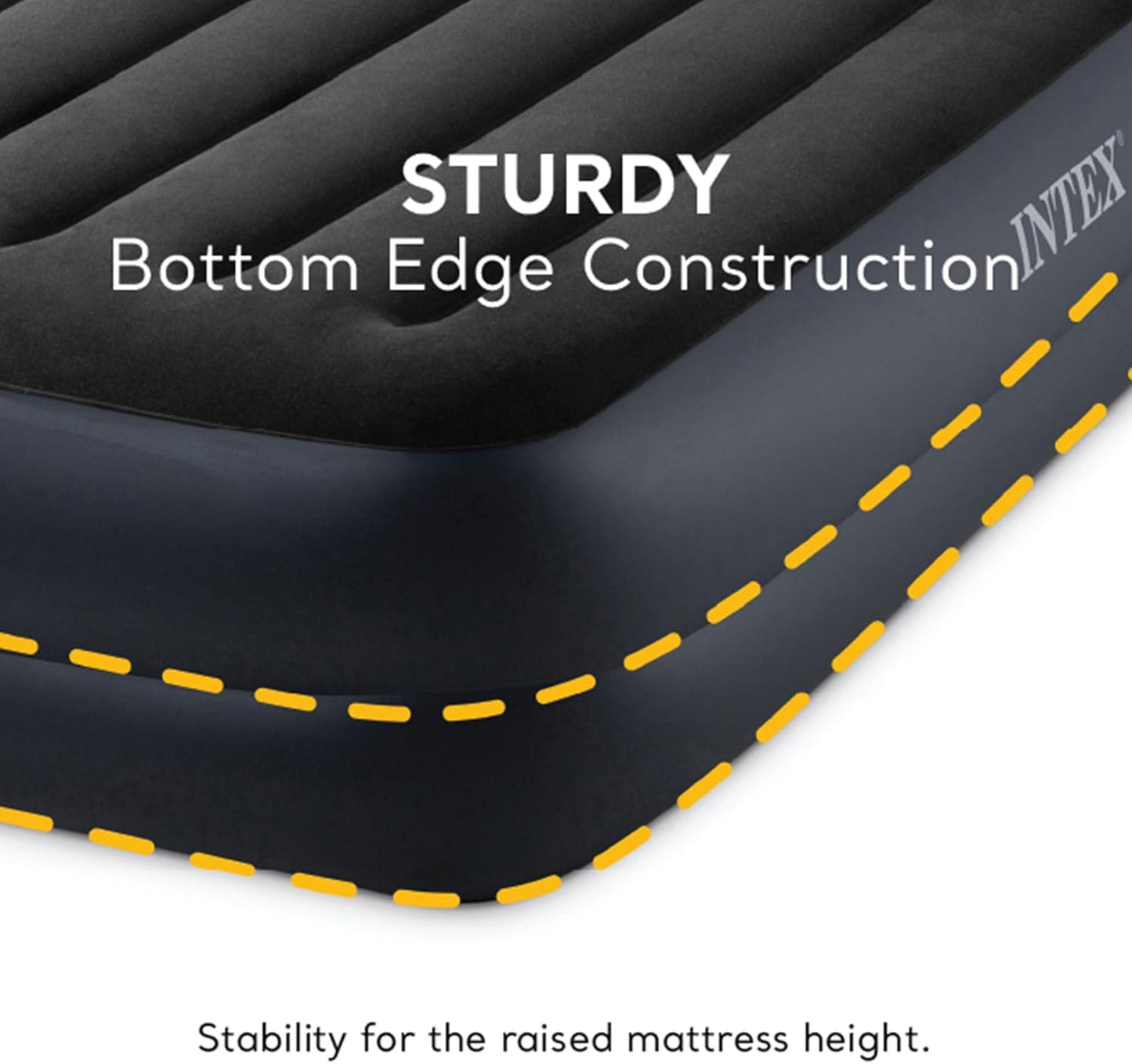 Intex Raised Airbed Mattress with Built-in Pump, Dura-Beam Plus Pillow, Twin - Portable Inflatable Luxury Blow-Up Bed for Adults, Camping, Guests