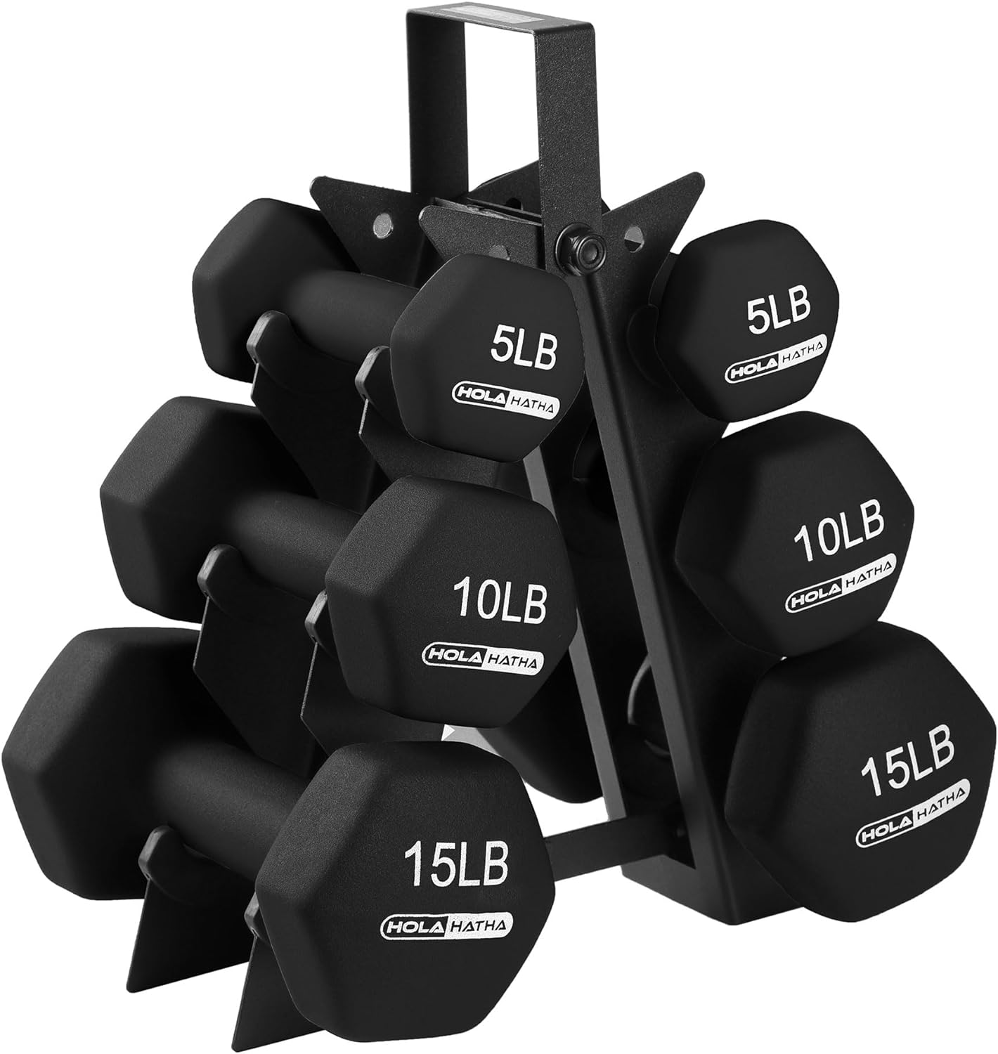 2, 3, 5, 8, and 10 Pound Neoprene Dumbbell Free Hand Weight Set with Rack, Ideal for Home Exercises to Gain Tone and Definition, Pastel