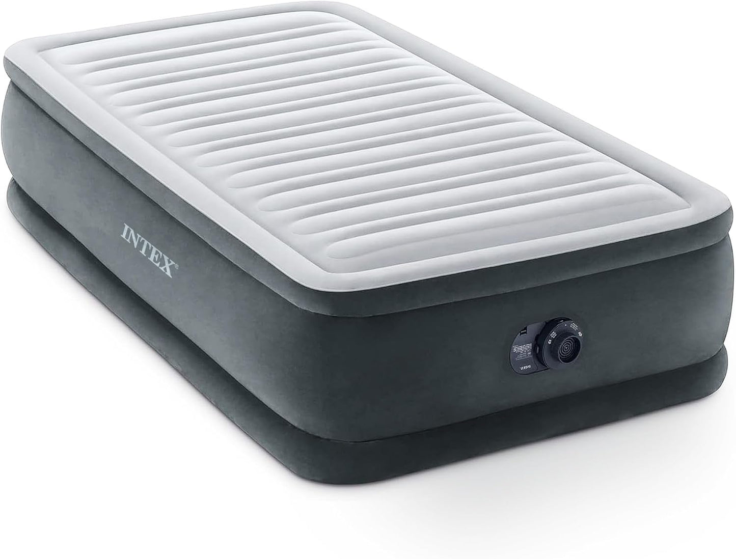 Intex Mid-Rise Air Mattress Bed with Built-in Pump, Dura-Beam Deluxe Comfort Plush, Full - Portable Luxury Travel Airbed for Adults, Camping, Guests