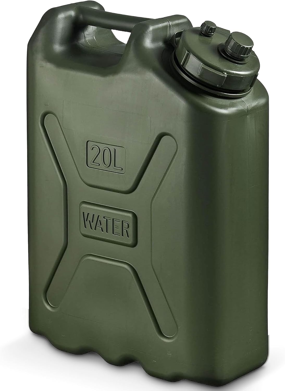 Durable 5 Gallon 20 Liter Portable Military Water Storage Container for Camping, Outdoors and Emergency Management