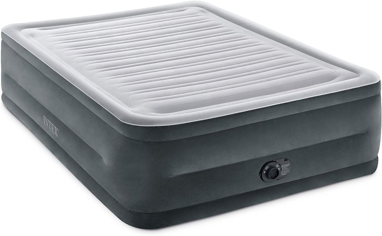 Intex Mid-Rise Air Mattress Bed with Built-in Pump, Dura-Beam Deluxe Comfort Plush, Full - Portable Luxury Travel Airbed for Adults, Camping, Guests