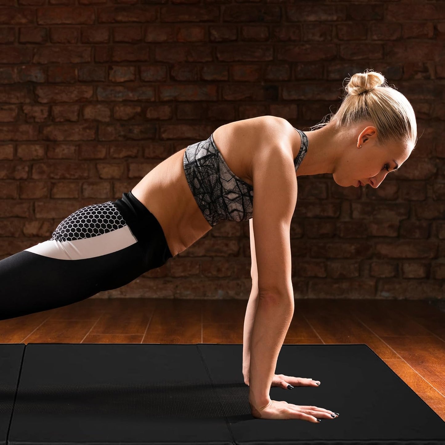 2ft x 6ft Three Fold Folding Exercise Mat with Carrying Handles for MMA, Gymnastics and Home Gym Protective Flooring, 1.5-Inch Thick, Multiple Colors