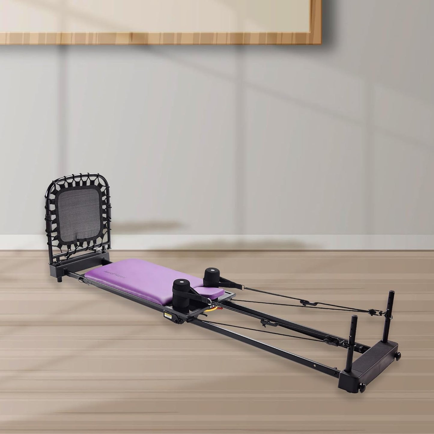 Pilates Home Gym Equipment with Cardio Rebounder, Padded Foot Bar, 4 Resistance Cords, and Workout DVDs
