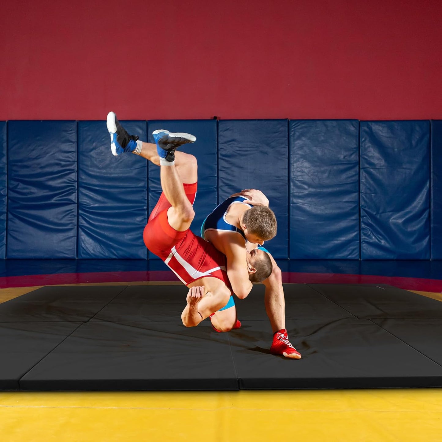 Folding Gymnastics Mat, Thick Home Gym Floor Tumbling Equipment, Pink - Portable Exercise and Workout Pad for Pilates, Aerobics, and Martial Arts Fitness Training