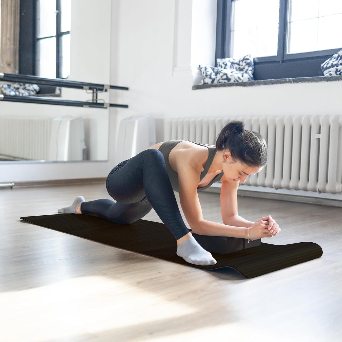 7-Piece Set - Include Yoga Mat with Carrying Strap, 2 Yoga Blocks, Yoga Mat Towel, Yoga Hand Towel, Yoga Strap and Yoga Knee Pad, Multiple Colors