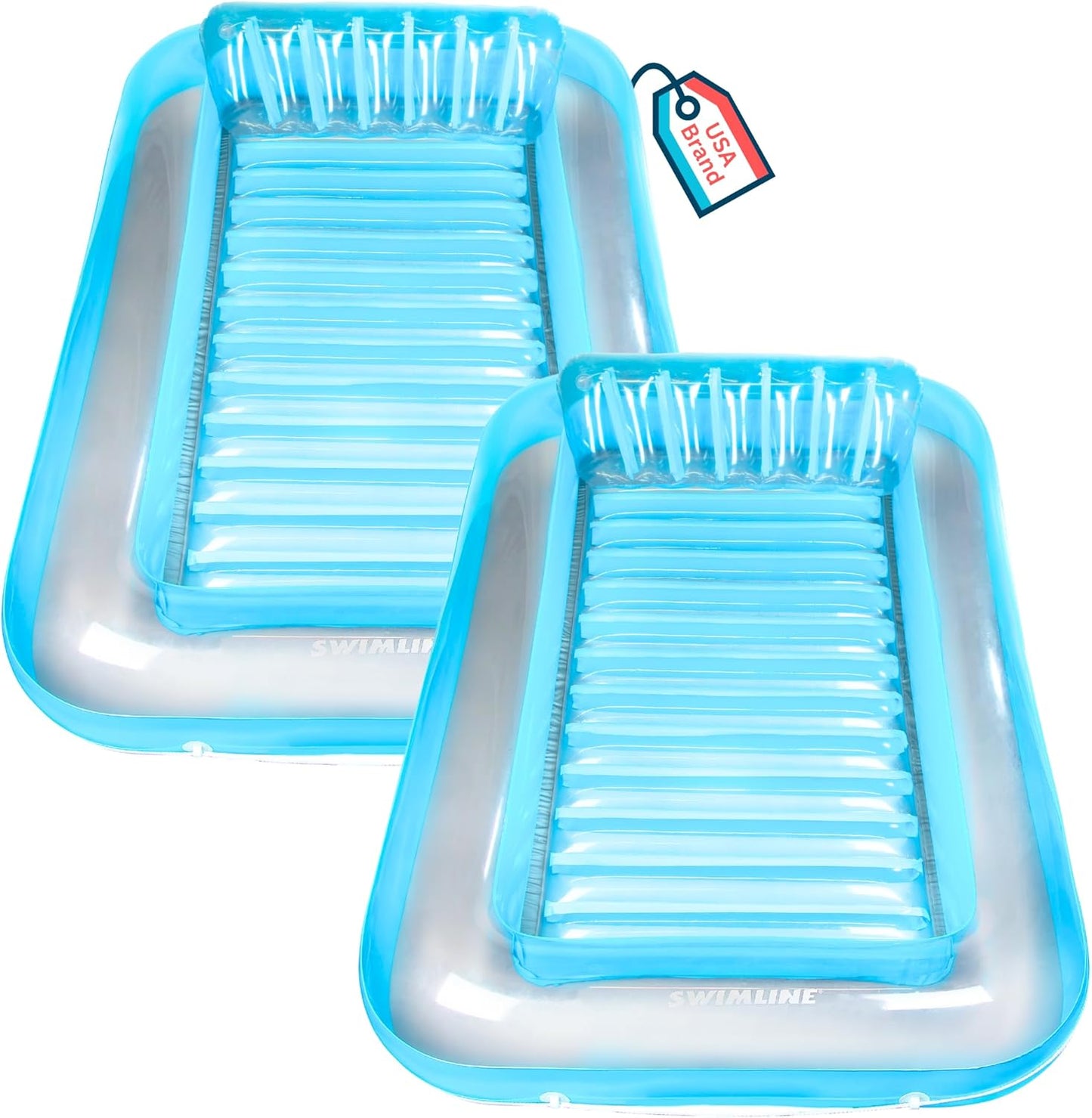 Suntan Tub, Classic Inflatable Tanning Lounge Float with Adjustable Pillow, 71" Long - Outdoor Floating Lounger for Lake, River, Beach & Swimming Pool, Includes Rope Surround & Repair Patch