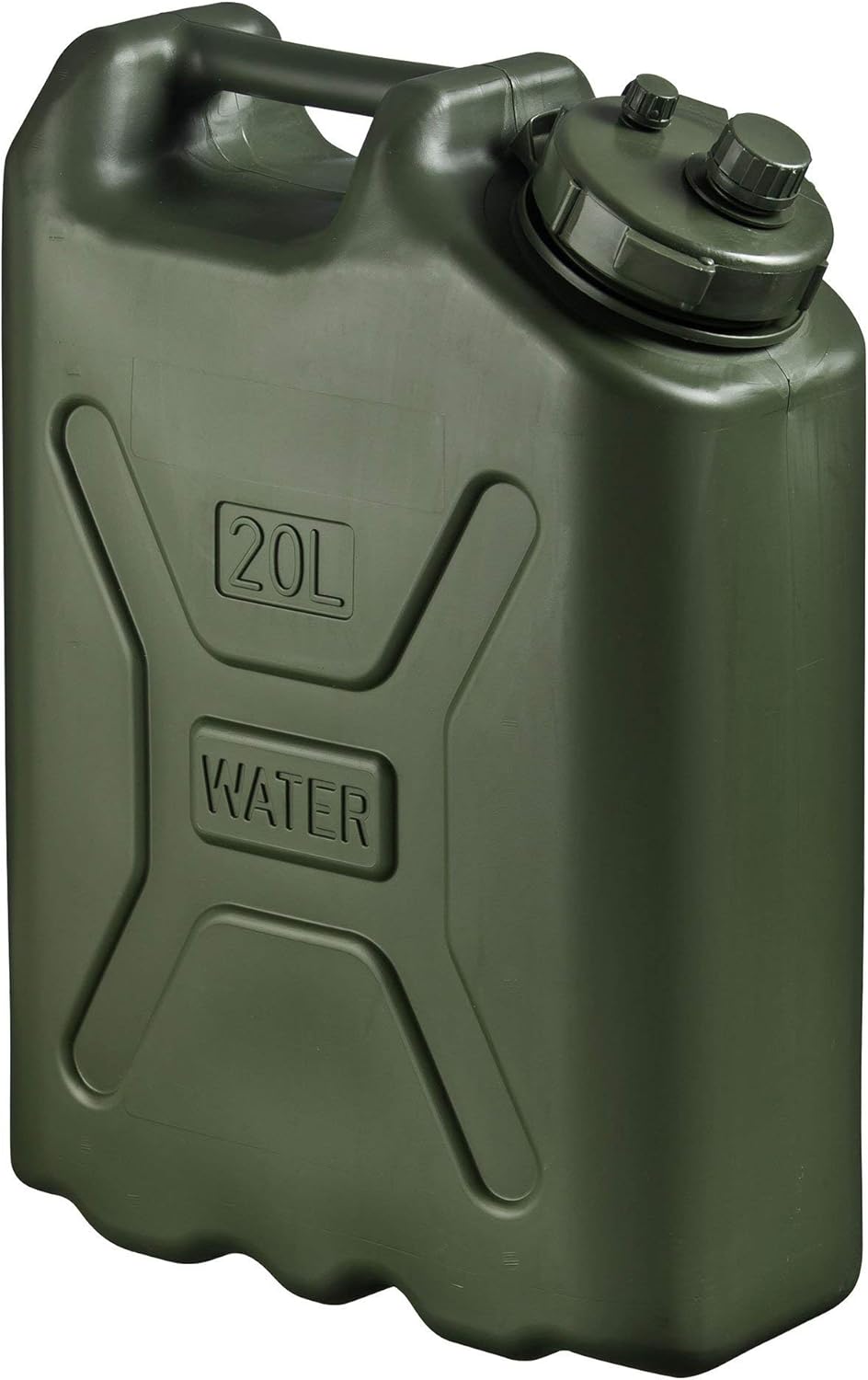 Durable 5 Gallon 20 Liter Portable Military Water Storage Container for Camping, Outdoors and Emergency Management