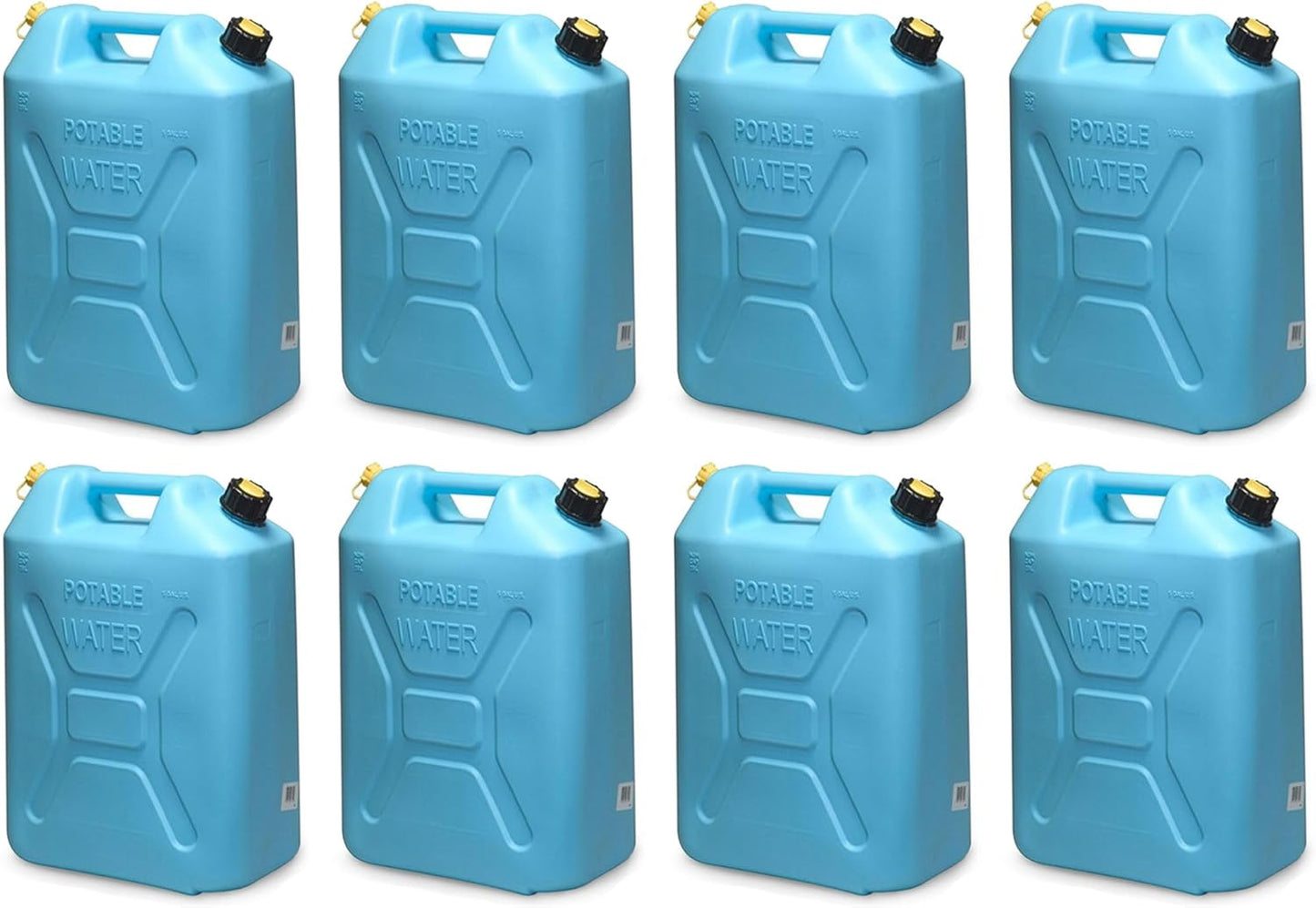 Portable Plastic Military Style Food Grade 5 Gal Water Jug Container with Reversible Spout for Camping & Emergency Storage, Blue
