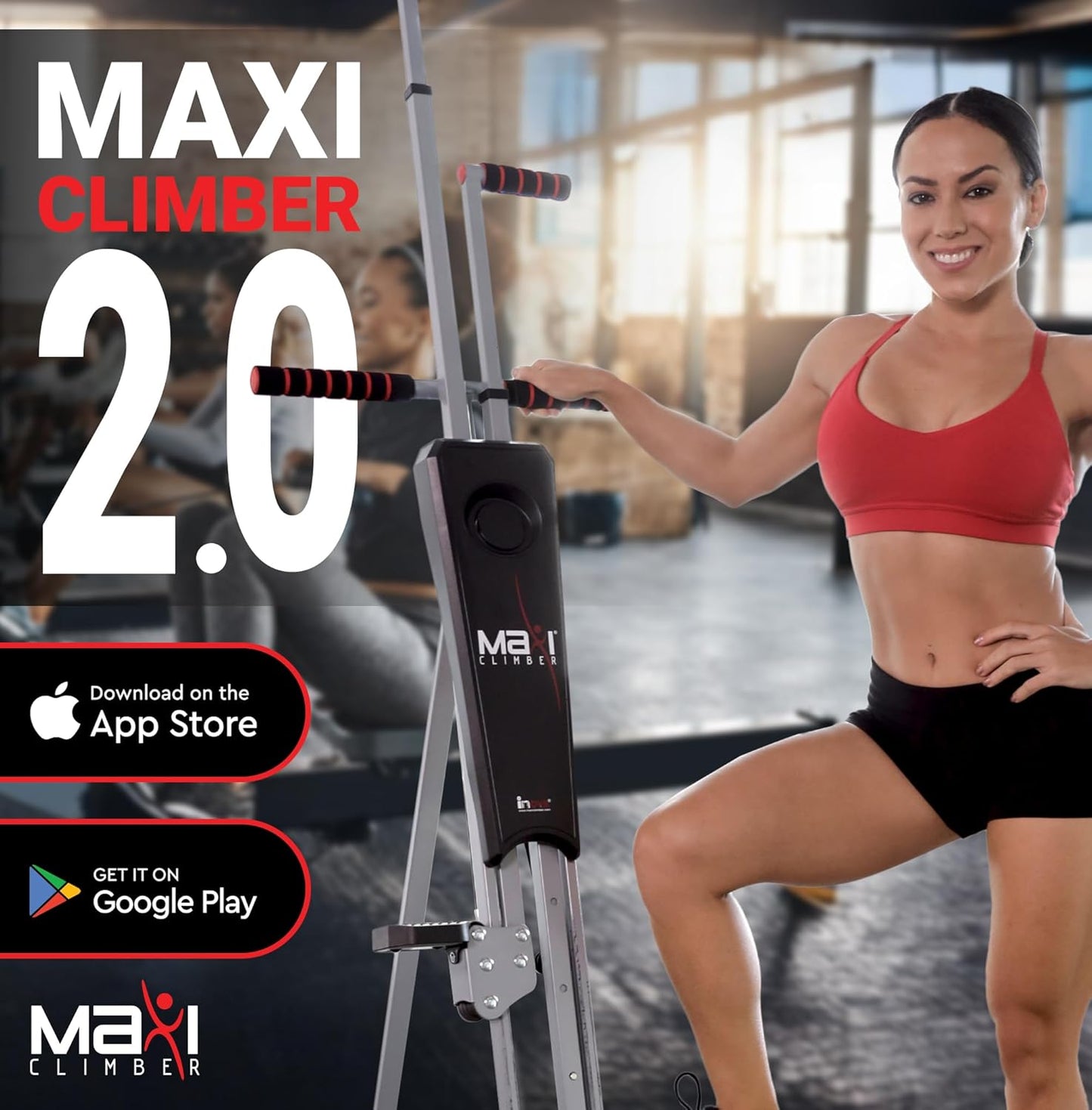 Vertical Climber ERS (Elastic Resistance System) - Easy to Assemble, Folding Exercise Machine Combines Cardio & Strength Training for a Low Impact, Full Body Workout - Free Fitness App