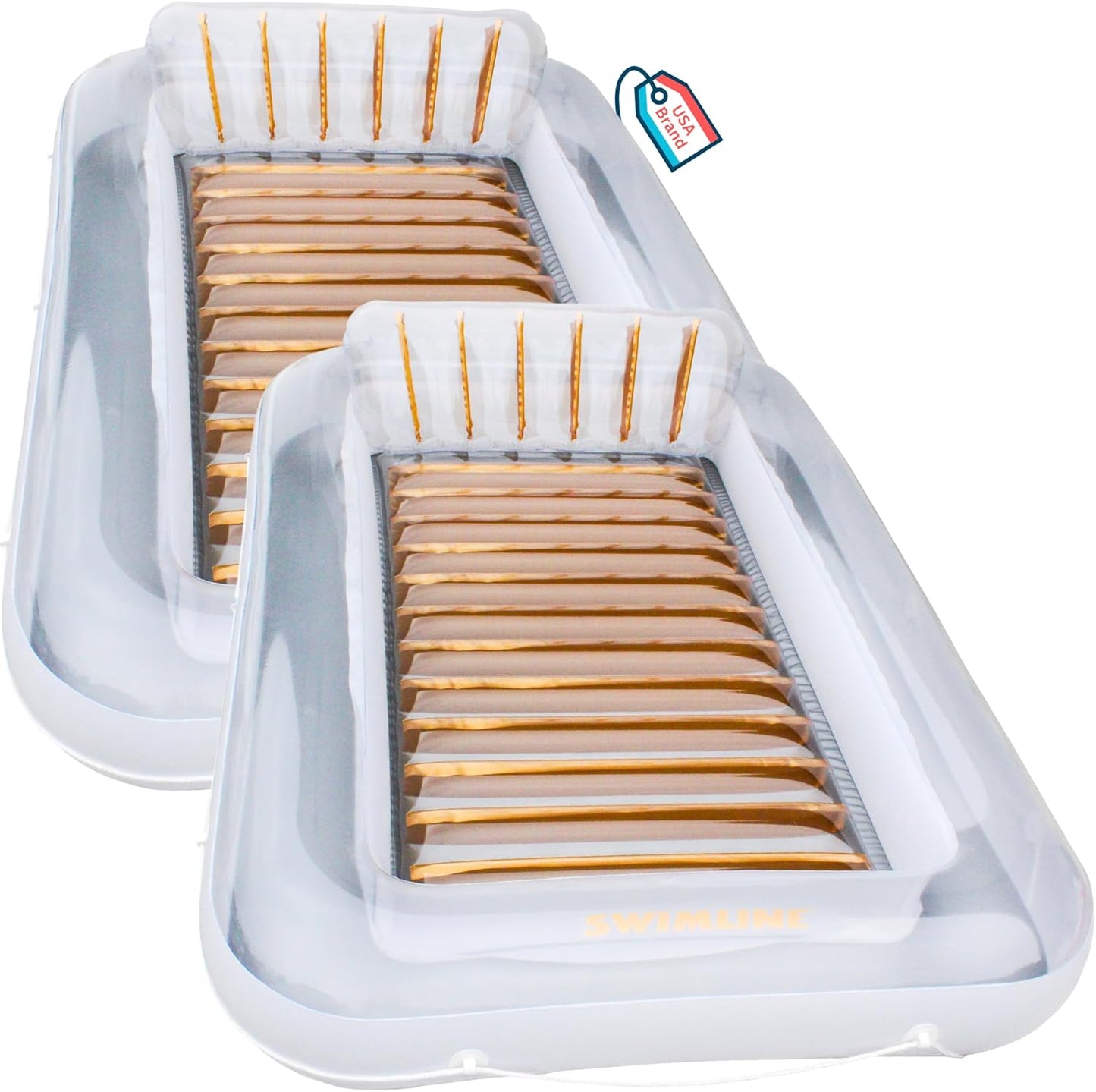 Suntan Tub, Classic Inflatable Tanning Lounge Float with Adjustable Pillow, 71" Long - Outdoor Floating Lounger for Lake, River, Beach & Swimming Pool, Includes Rope Surround & Repair Patch