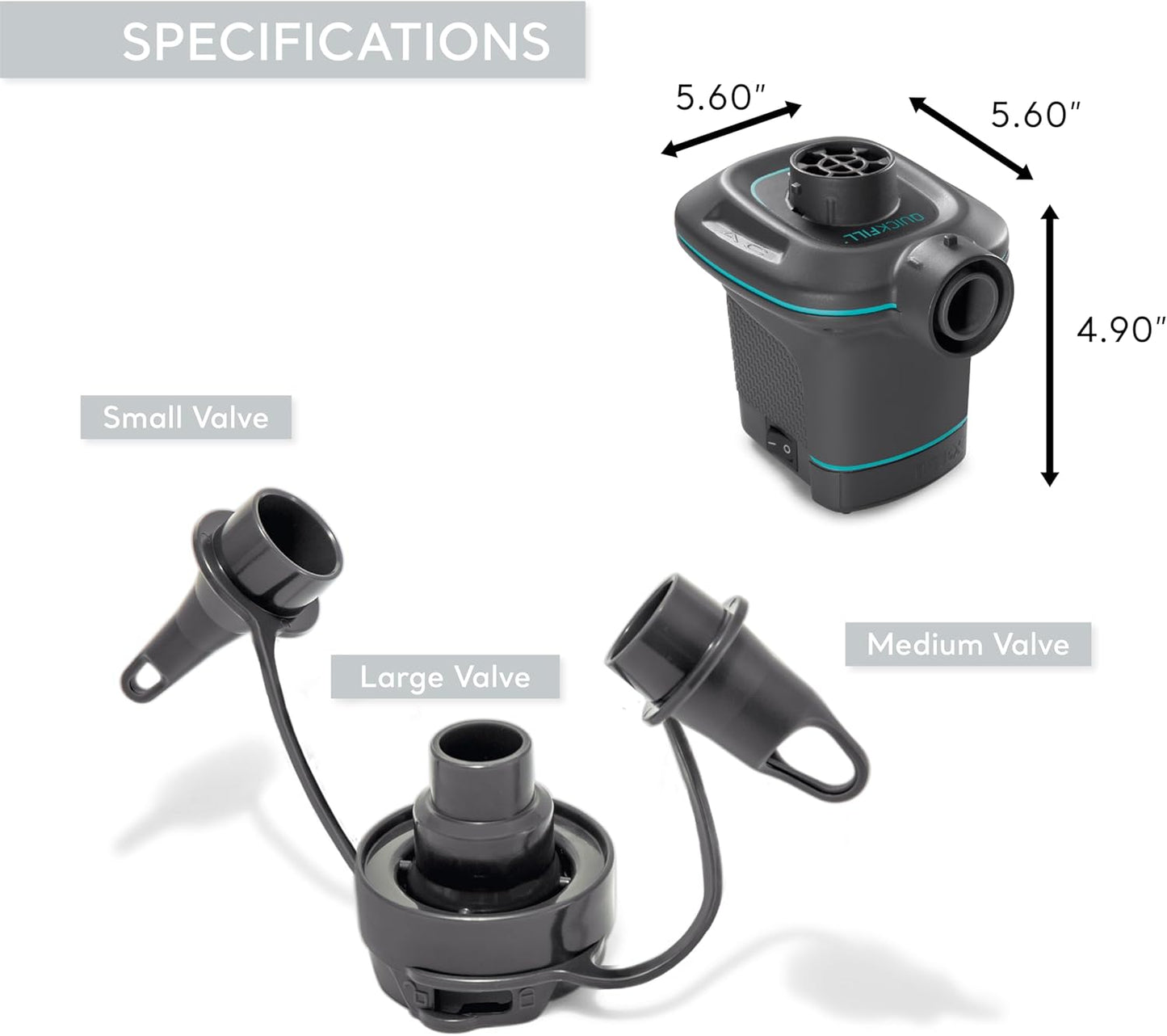 INTEX QuickFill Electric Air Pump: Inflates and Deflates Air Mattresses, Inflatable Kayaks, Boats, Toys