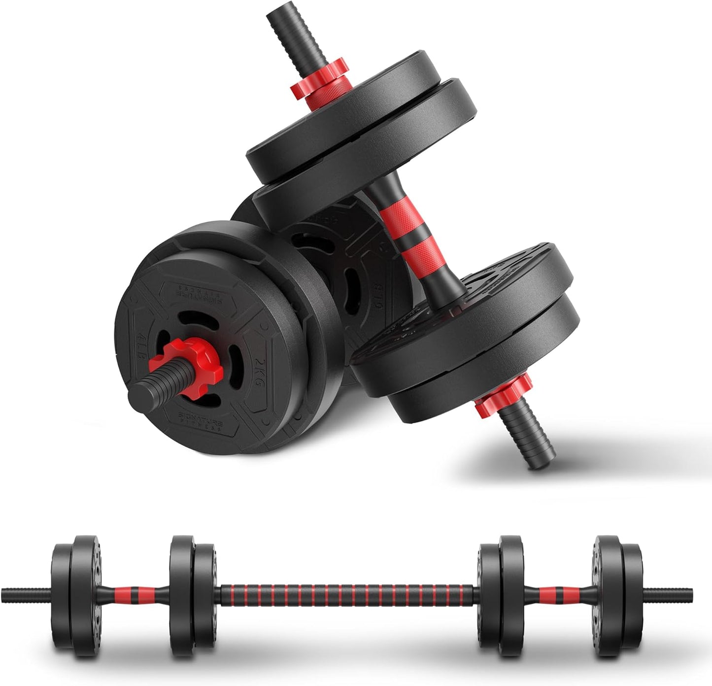 Multi-Functional Portable Changeable Dumbbell and Barbell Kettlebell Set with Adjustable Weights, Multiple Styles, 40LBS or 60LBS Sets