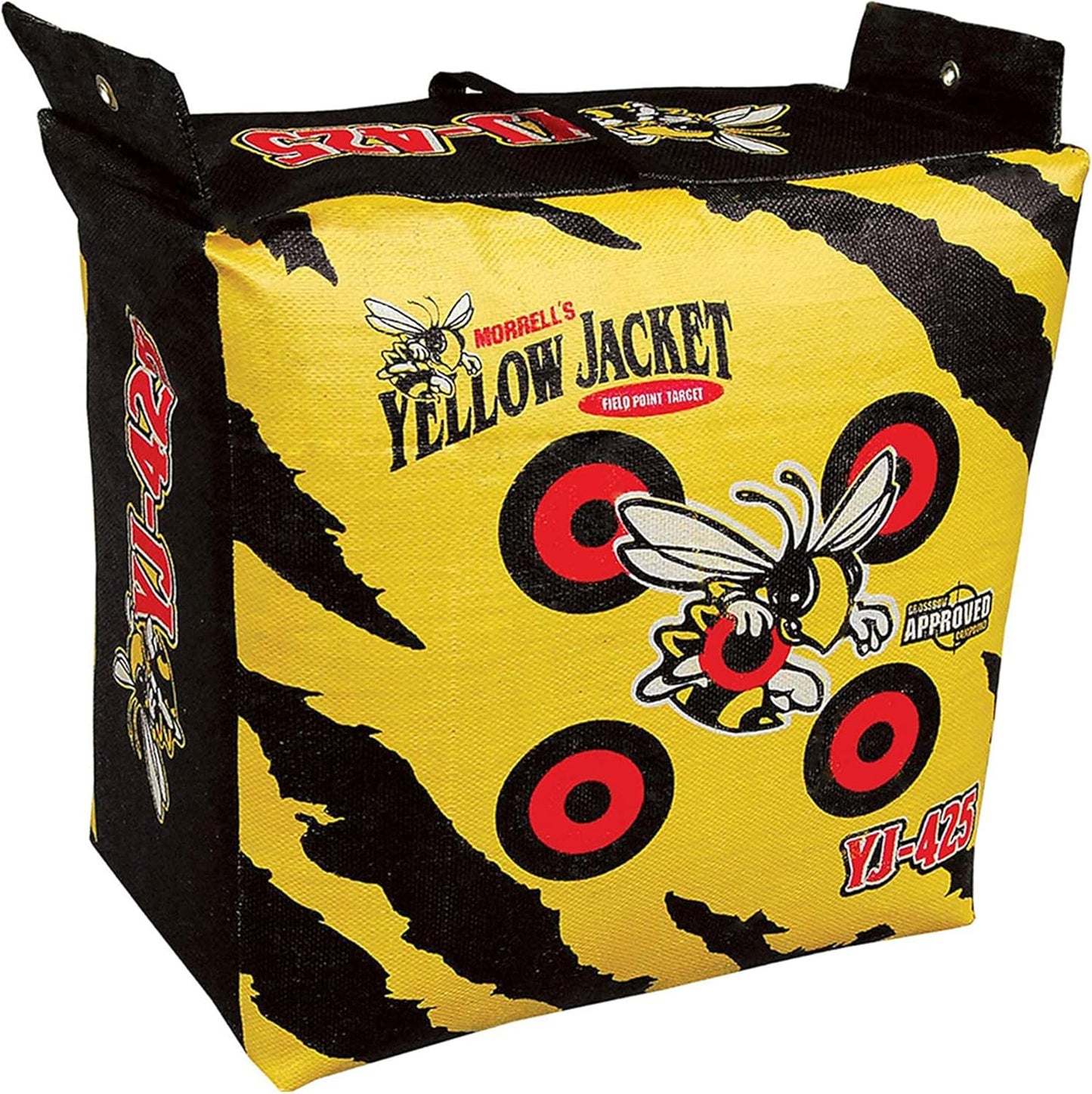 YJ-425 Outdoor Portable Adult Field Point Archery Bag Target with 2 Shooting Sides, 10 Bullseyes, and Carry Handle, Yellow