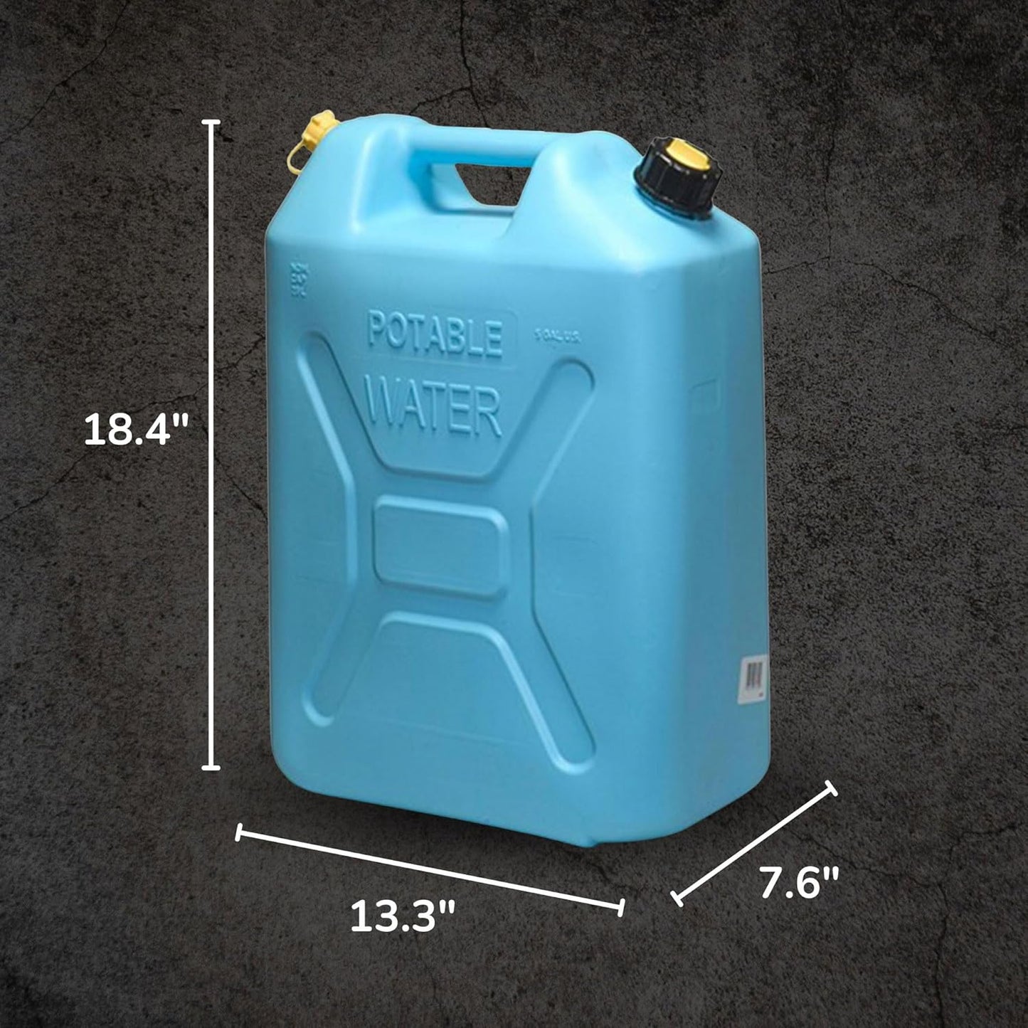 Portable Plastic Military Style Food Grade 5 Gal Water Jug Container with Reversible Spout for Camping & Emergency Storage, Blue