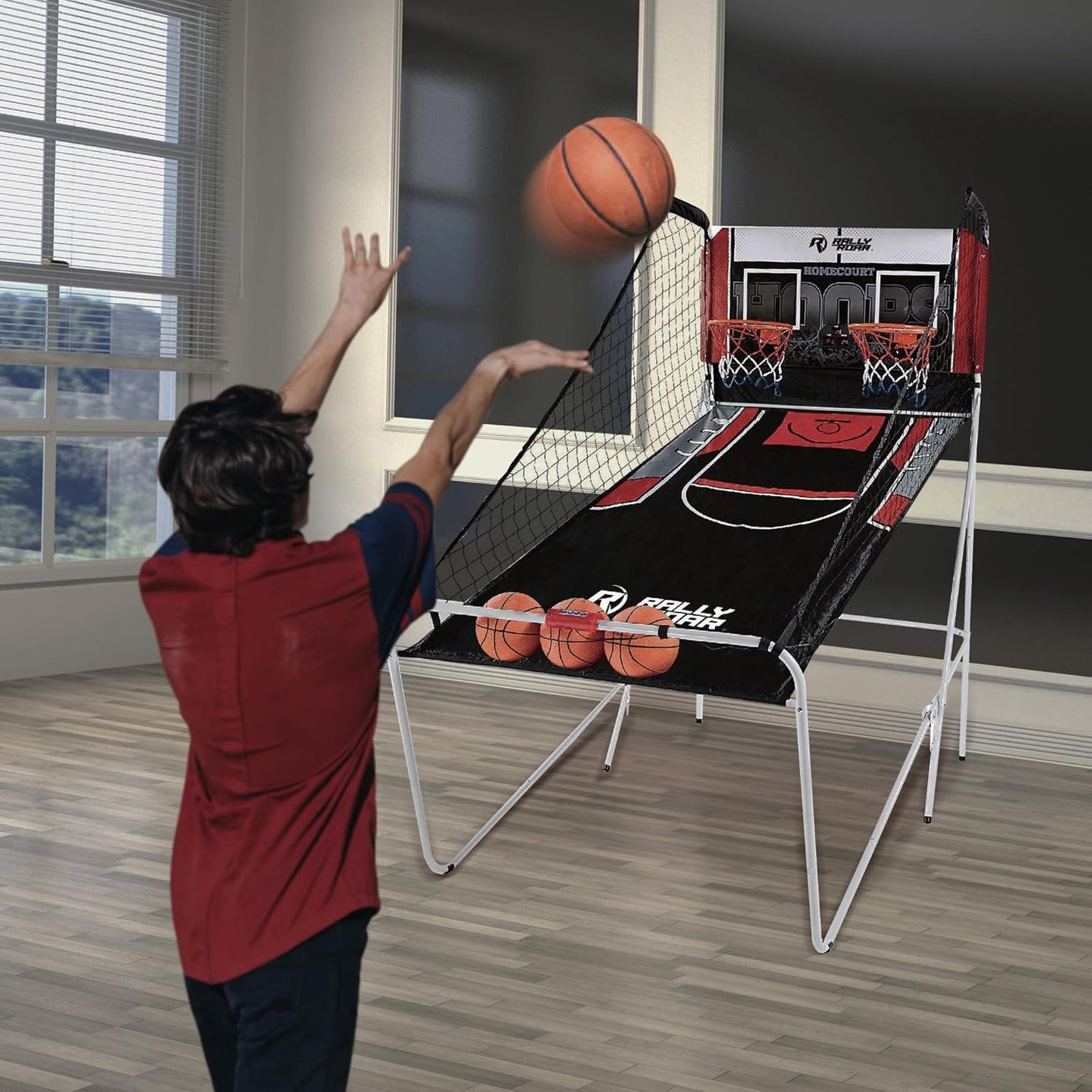 2 Player Indoor Hoop Basketball Arcade Game w/Preset Games and Scoreboard