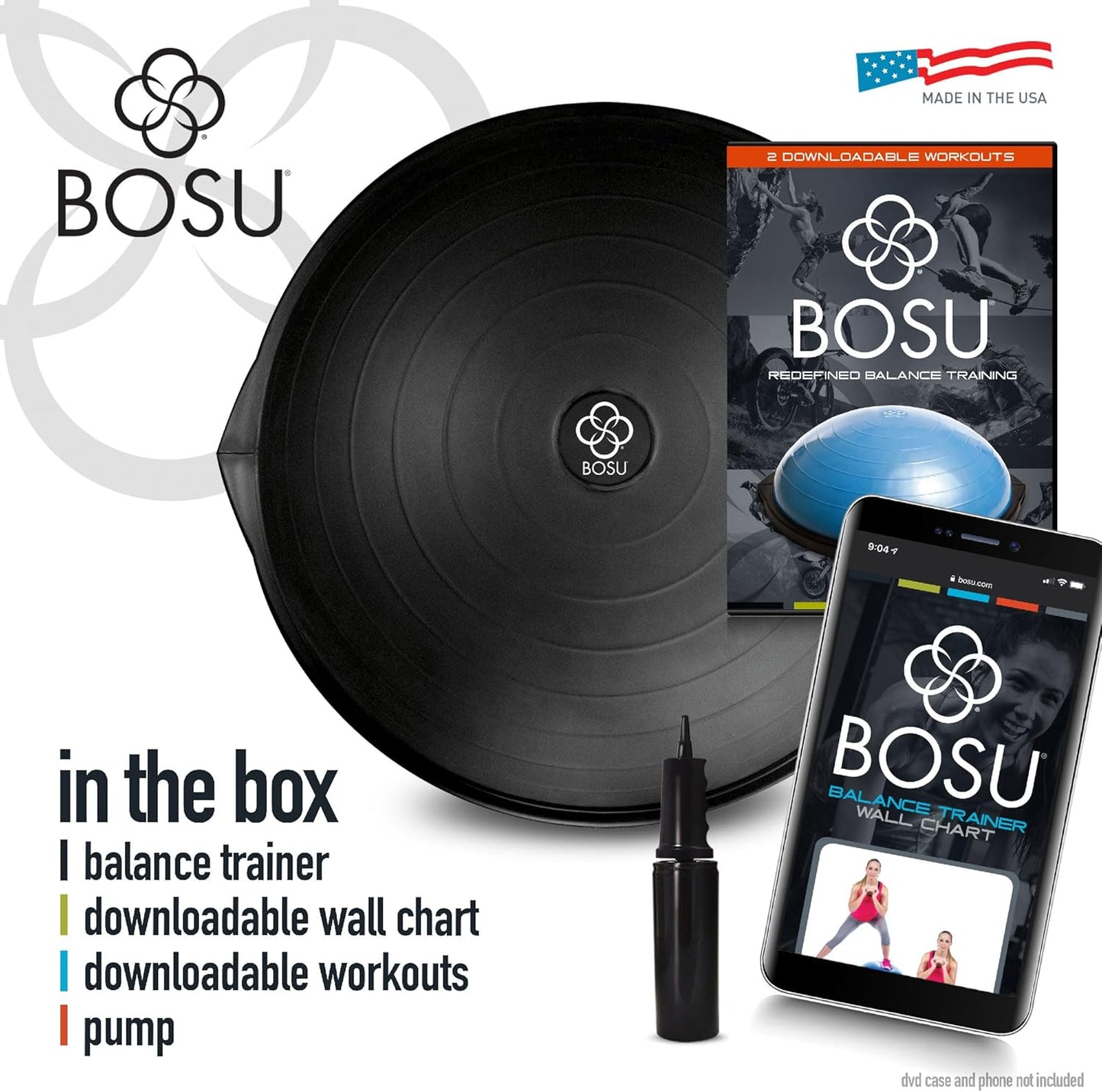 Pro Multi Functional Home Gym Full Body Balance Strength Trainer Ball Equipment with Guided Workouts and Pump