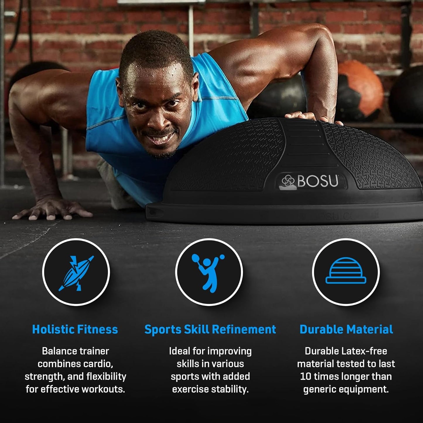 25IN Home Fitness Exercise Gym Strength Flexibility Balance Trainer with Rubberized Non Skid Surface and Hand Air Pump