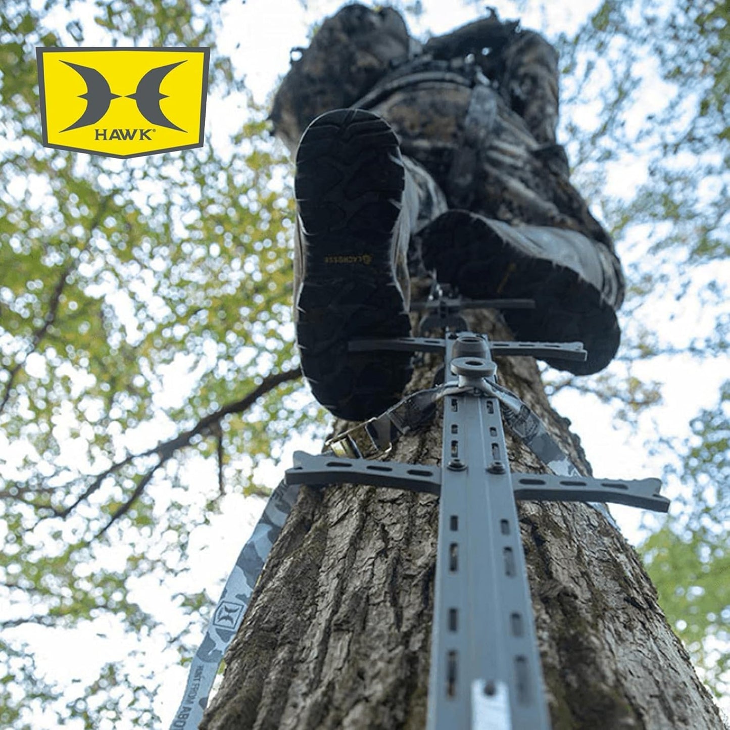 Hawk Helium 30" Lightweight Aluminum Treestand Climbing Sticks with Fold Up Steps and Boot Grabbing Grooves (1-Pack/3-Pack)
