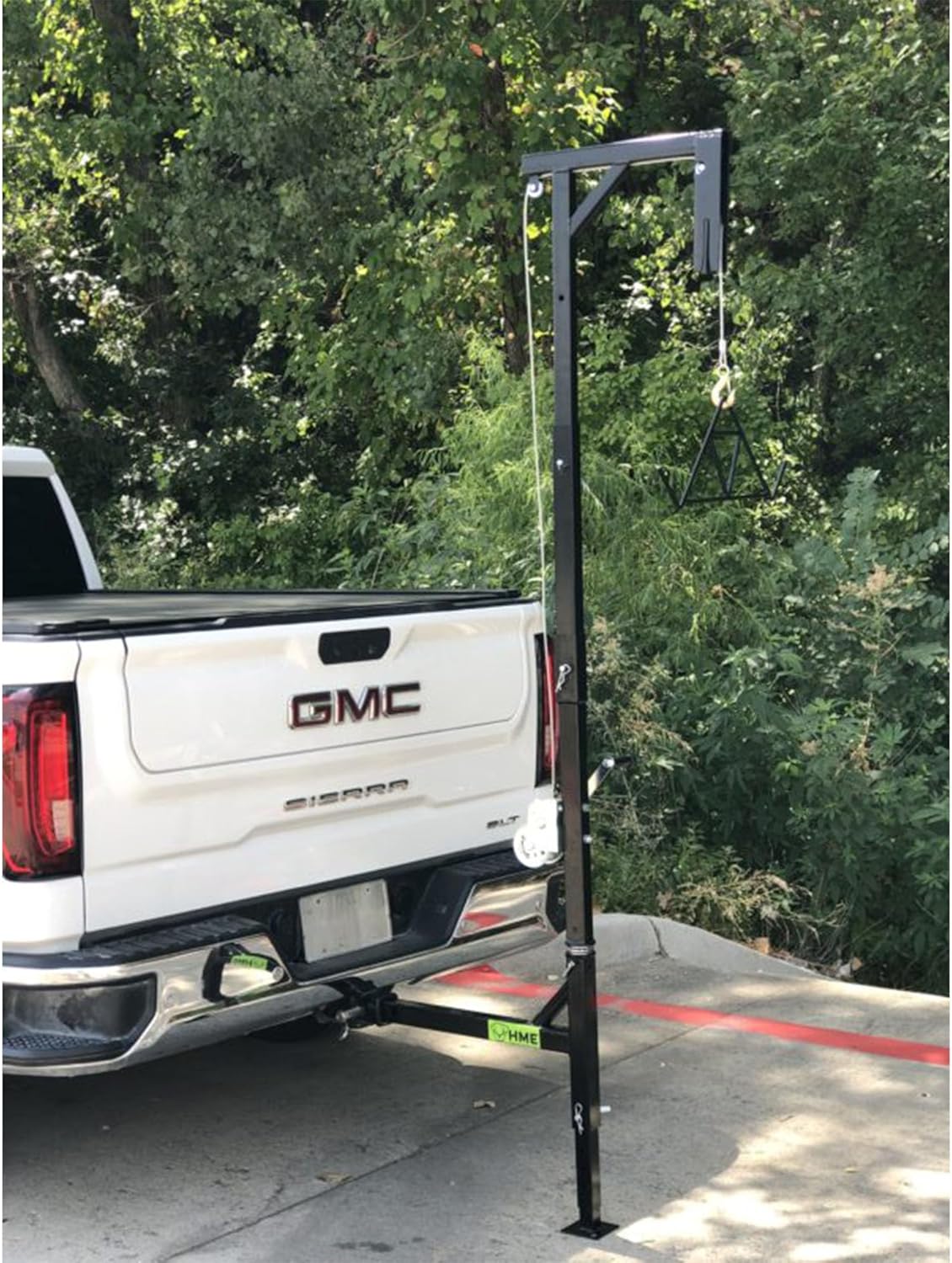 Truck Hitch Game Hoist Complete Kit with Winch and Gambrel, 400 lb Capacity - Hunting Game Skinning and Cleaning Accessory with 360-Degree Swivel Shaft and Adjustable Height