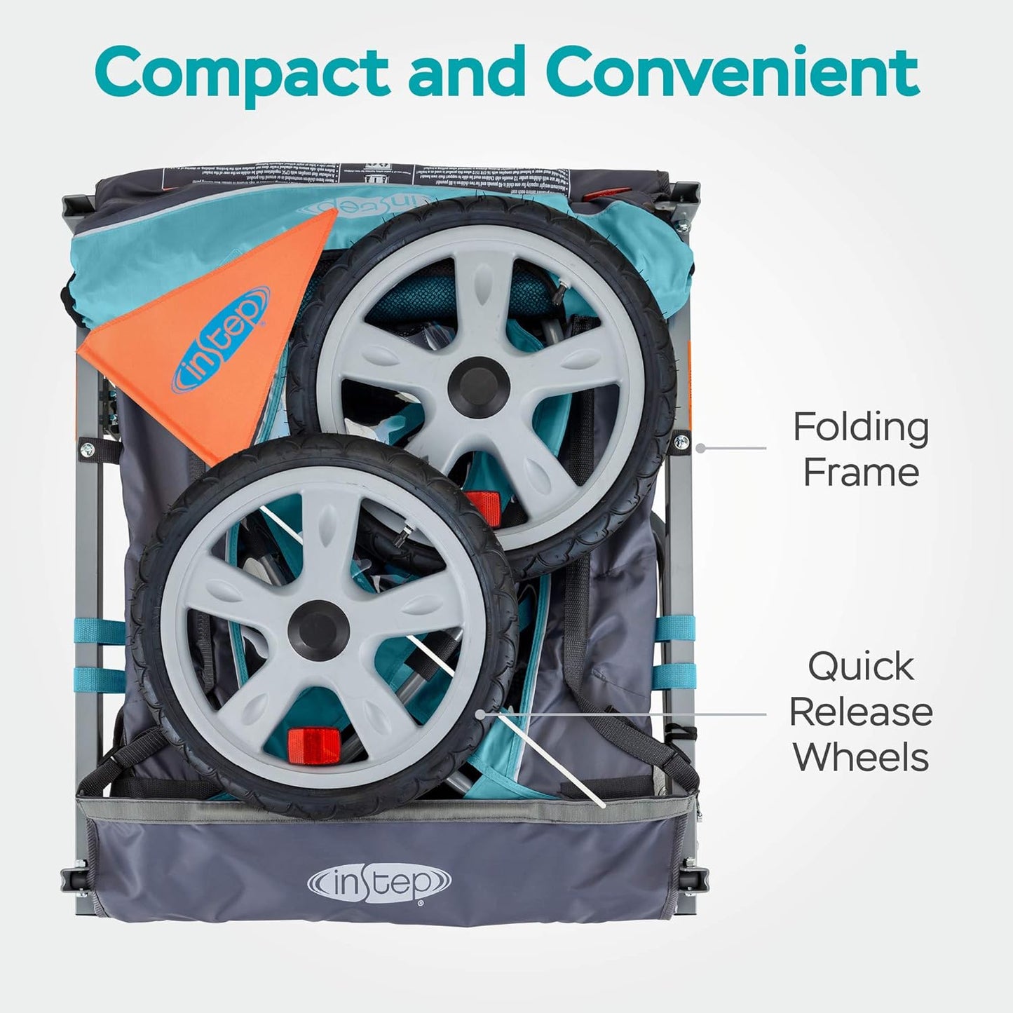 Kids Bike Trailer, Single or Double Seat, Universal Coupler, Folding Frame, Quick-Release Wheels, Canopy with Bug Screen and Weather Shield, Bike Trailer for Kids