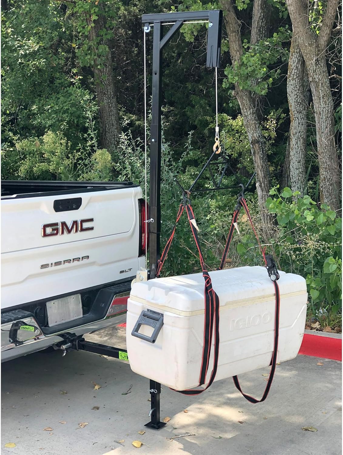 Truck Hitch Game Hoist Complete Kit with Winch and Gambrel, 400 lb Capacity - Hunting Game Skinning and Cleaning Accessory with 360-Degree Swivel Shaft and Adjustable Height