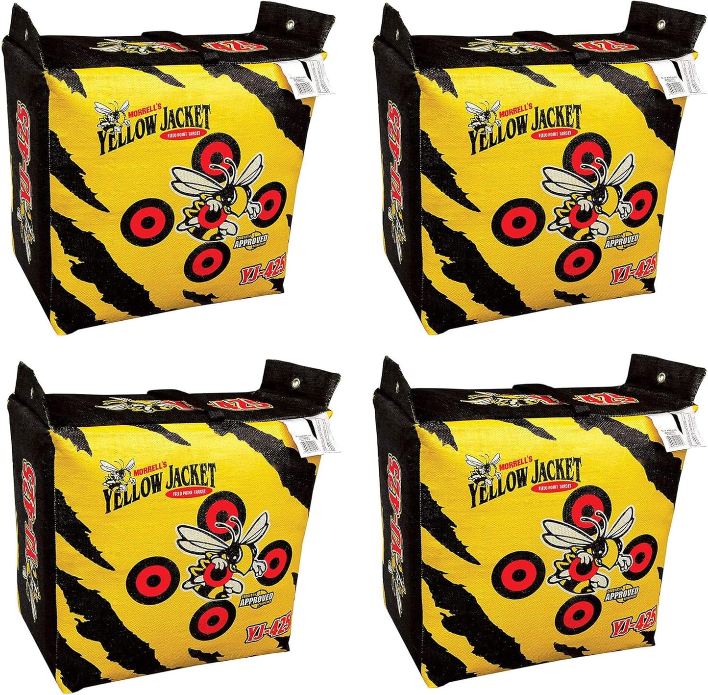 YJ-425 Outdoor Portable Adult Field Point Archery Bag Target with 2 Shooting Sides, 10 Bullseyes, and Carry Handle, Yellow