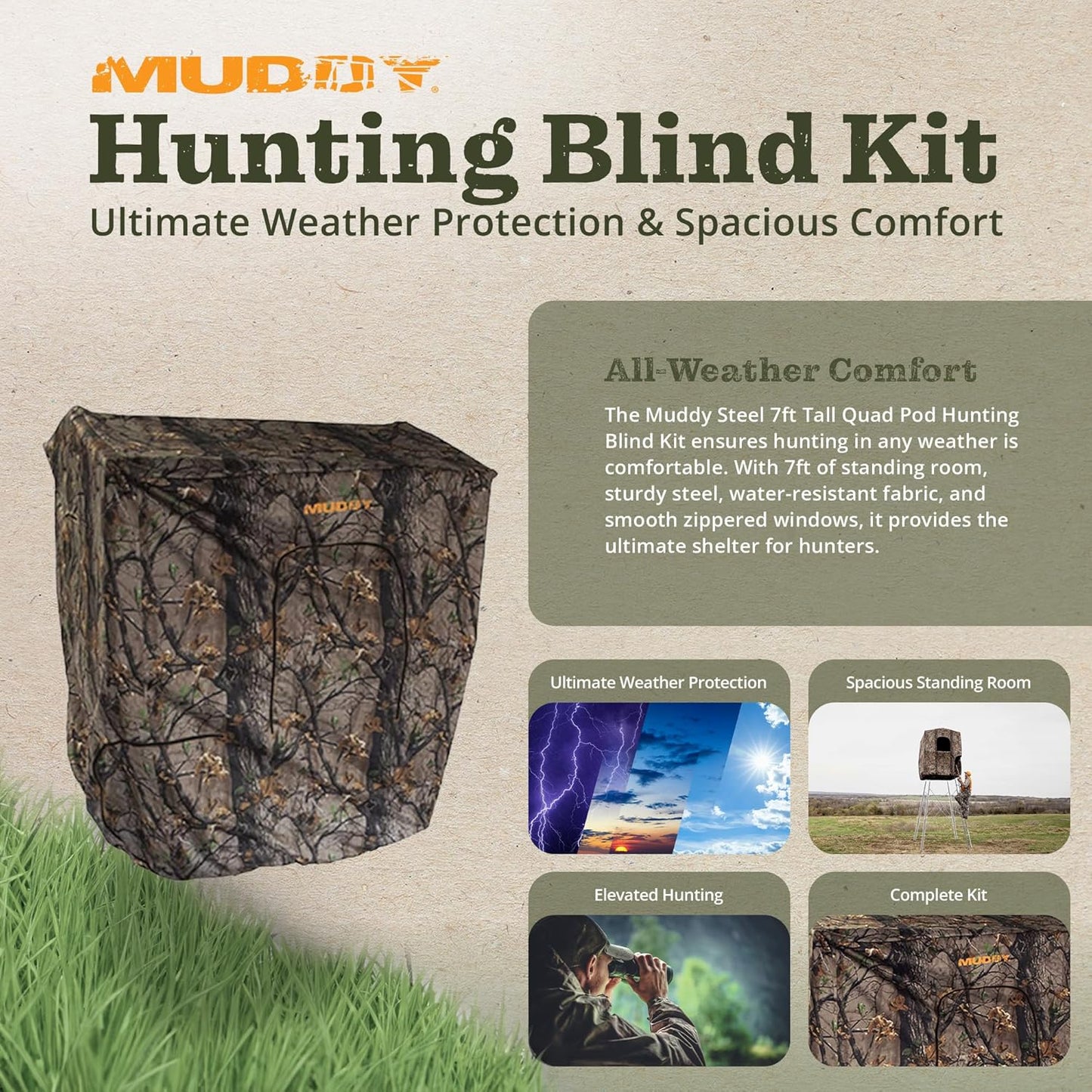 Steel Pod Hunting Blind Cover (Stand Not Included)