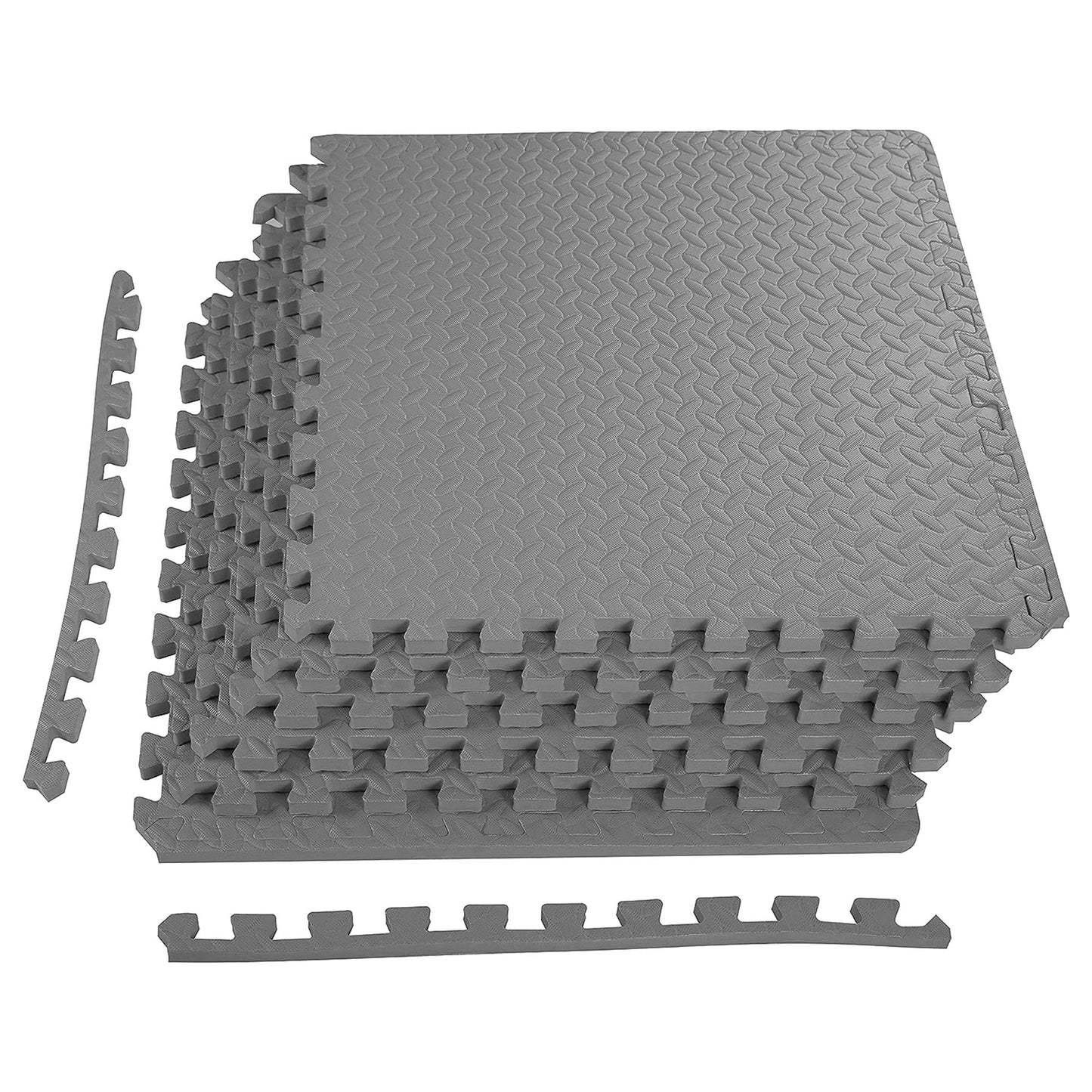 Extra Thick Puzzle Exercise Mat with EVA Foam Interlocking Tiles for MMA, Exercise, Gymnastics, and Home Gym Protective Flooring in Black