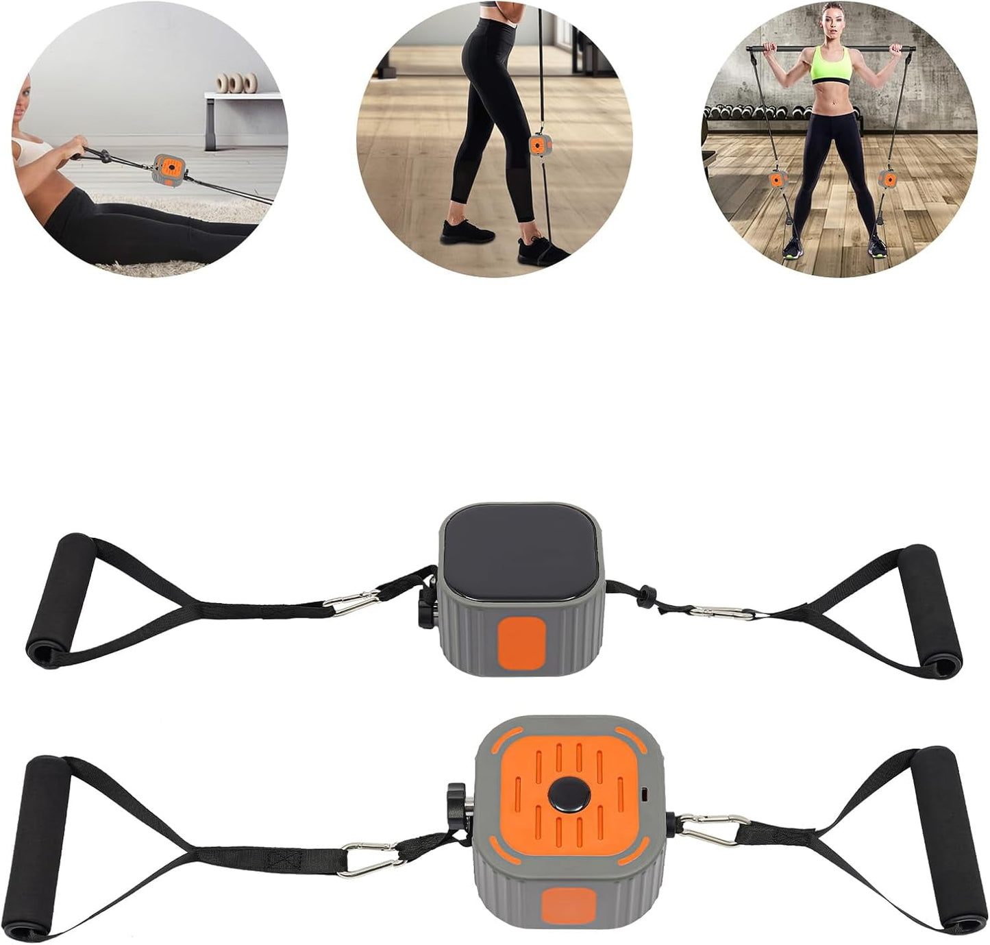 Portable Exercise Bands Set, Adults Home Gym Fitness Equipment Resistance Bands with Handles and Adjustable Resistance Pump Strength Training Workout Bands for Full Body Orange