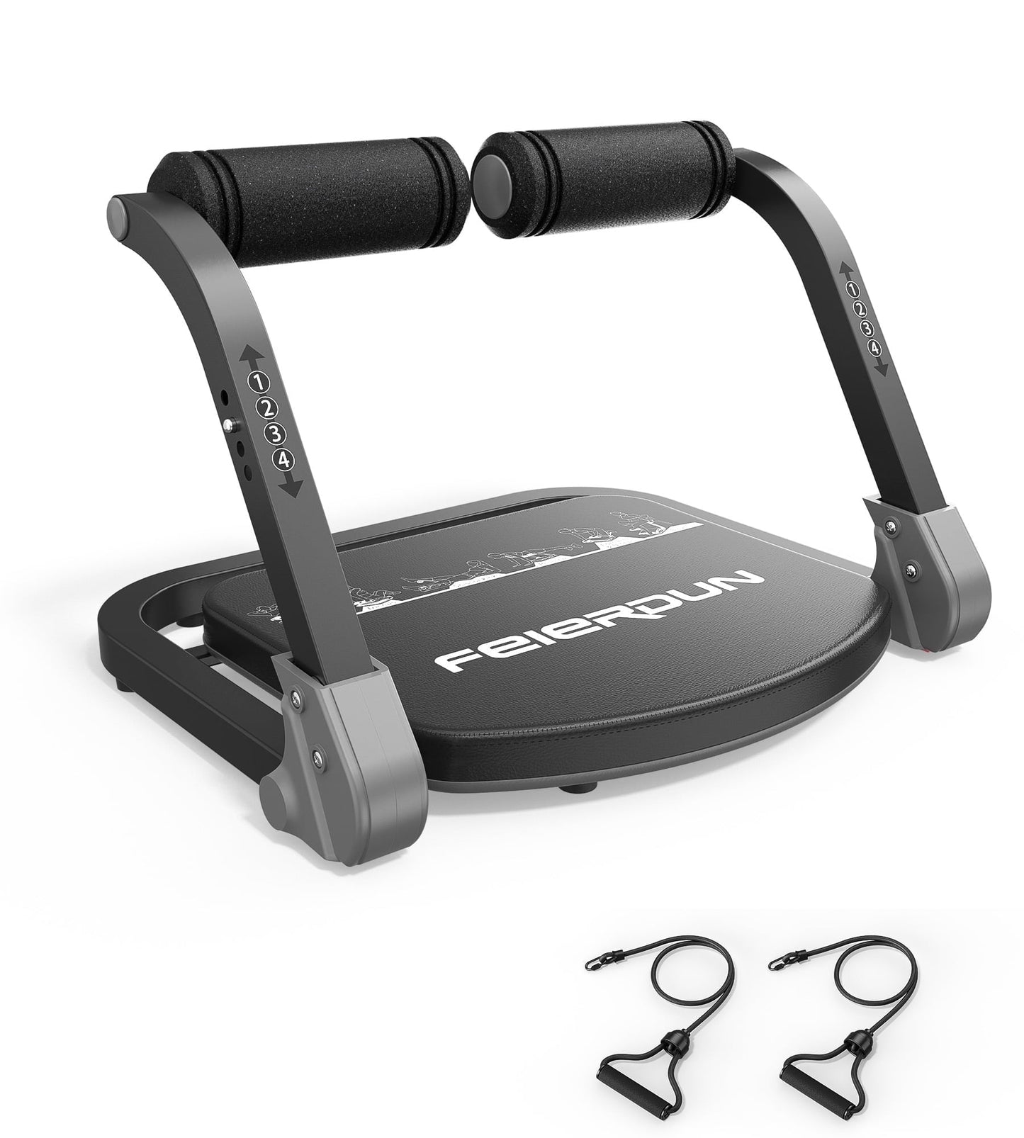 Ab Workout Equipment, Ab Machine for Stomach Workout, Ab Trainer Machine for Home, Ab Crunch Machine for Home Exercise, Sit Up Machine with Resistance Bands and 330 LBS Weight Capacity