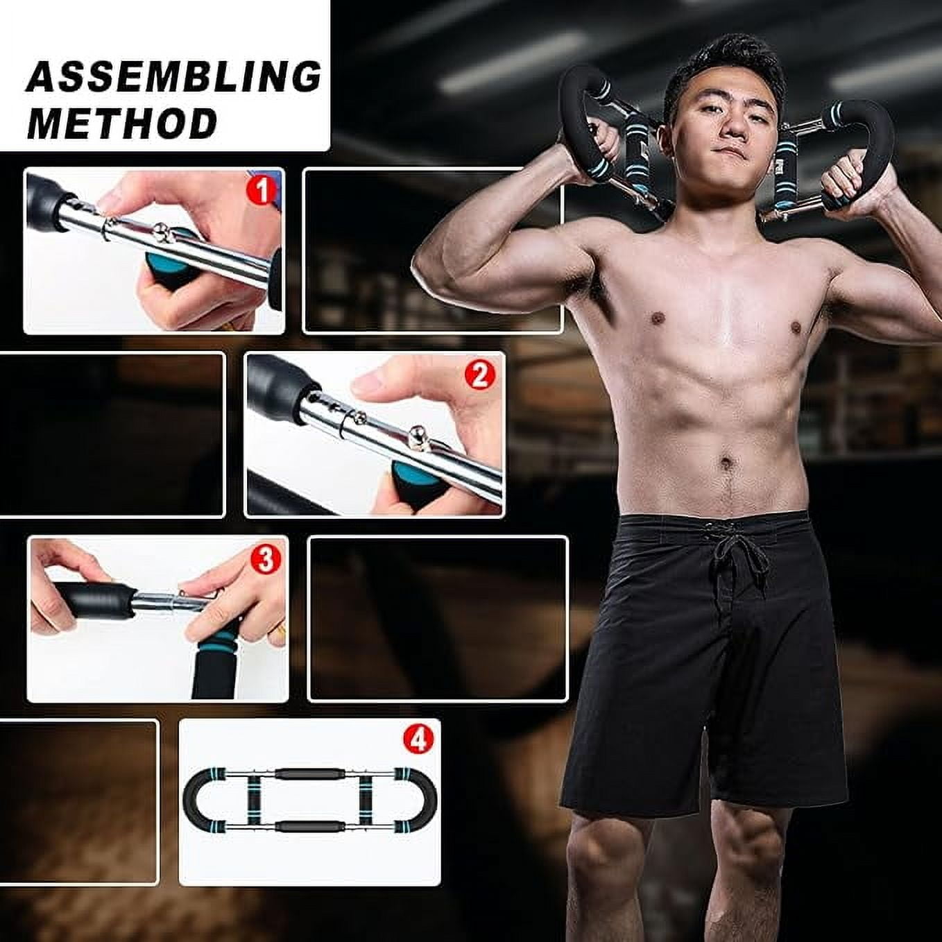 The ultimate arm trainer. Adjustable chest expander, arm exerciser. Shoulder muscle training fitness equipment, upper body strength training machine. Portable spring fitness equipment.